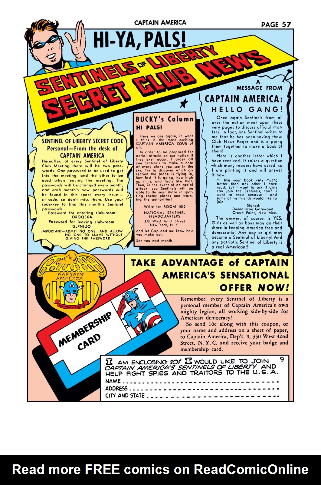 Read online Captain America Comics comic -  Issue #9 - 57