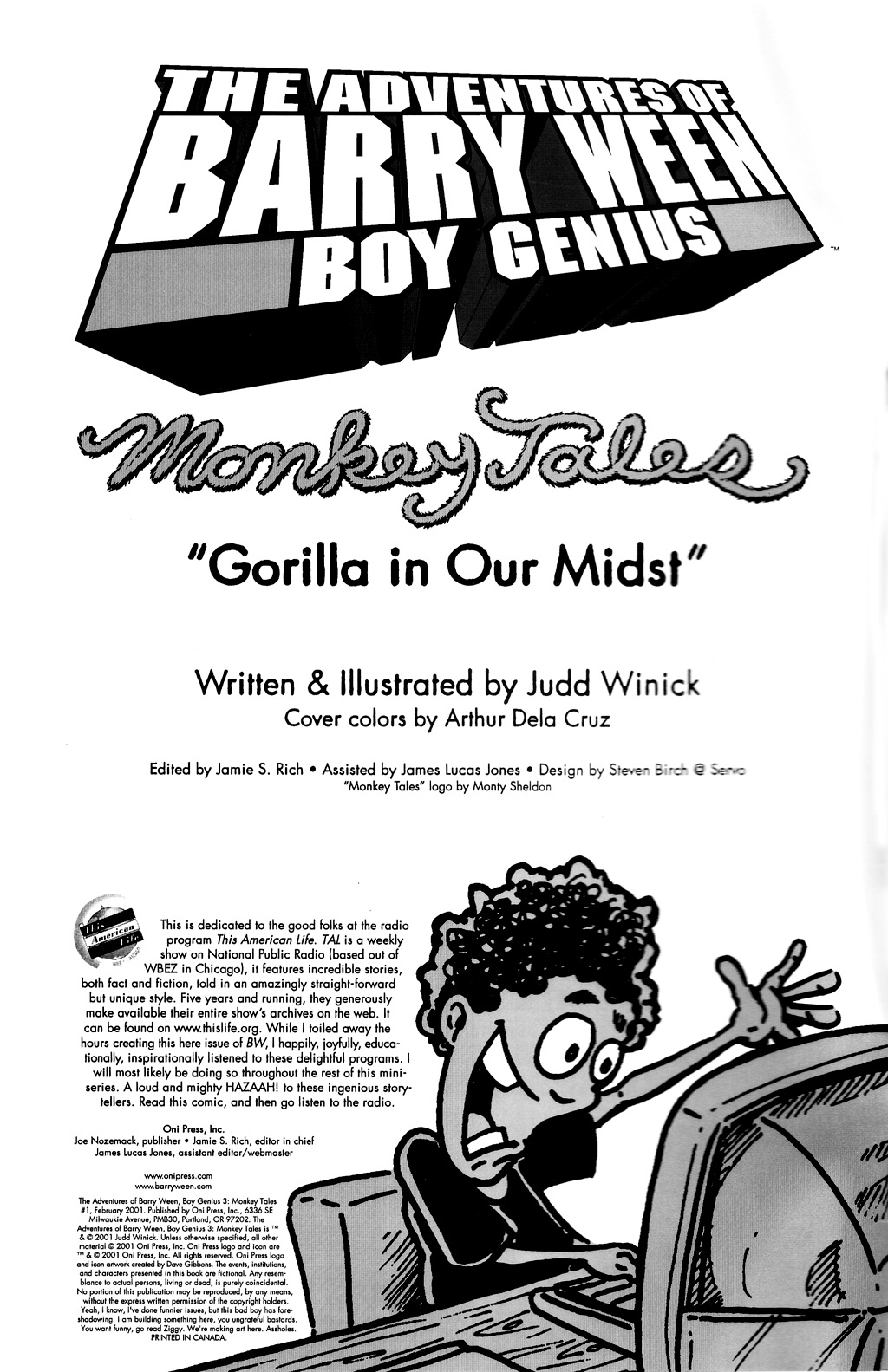 Read online The Adventures of Barry Ween, Boy Genius 3: Monkey Tales comic -  Issue #1 - 2