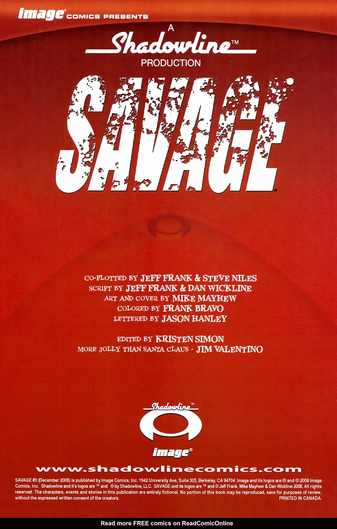 Read online Savage (2008) comic -  Issue #3 - 2