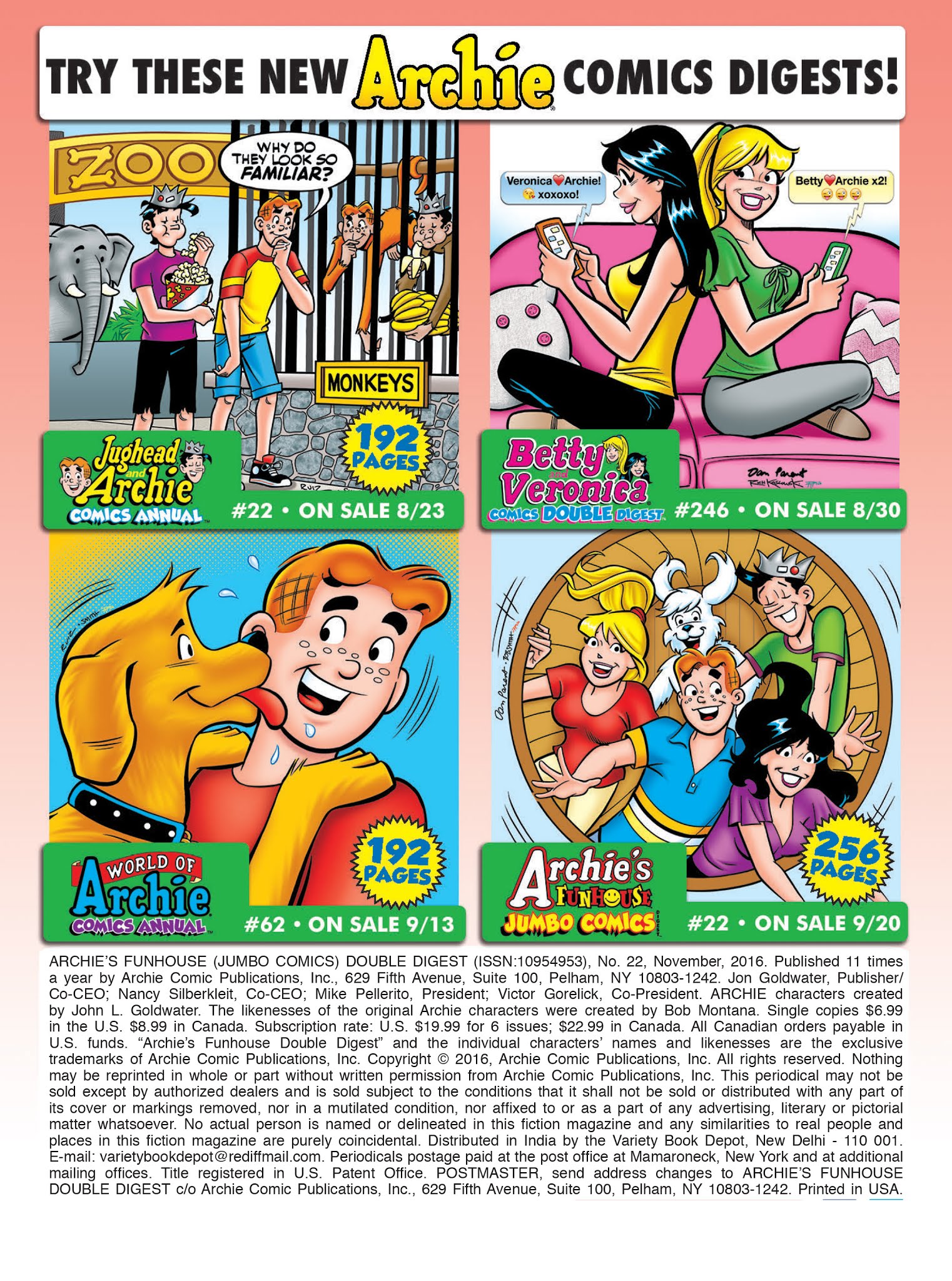 Read online Archie's Funhouse Double Digest comic -  Issue #22 - 252