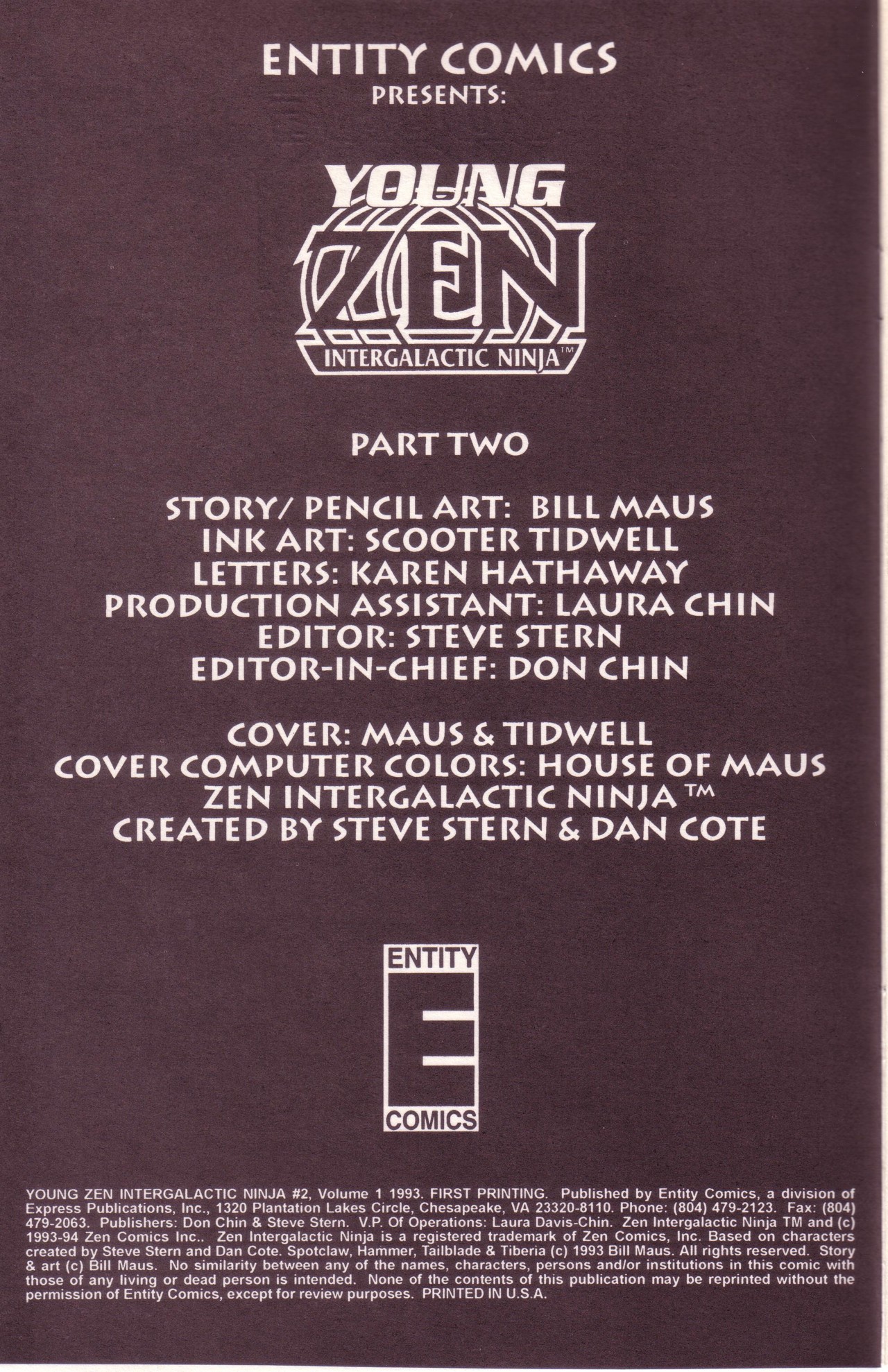 Read online Young Zen Intergalactic Ninja comic -  Issue #2 - 2