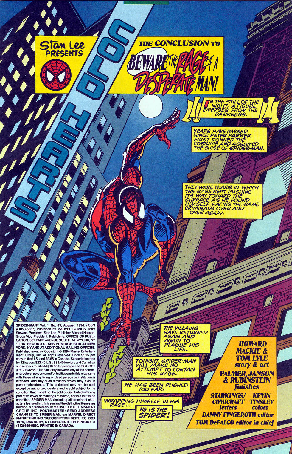 Read online Spider-Man (1990) comic -  Issue #49 - Cold Hearts - 2