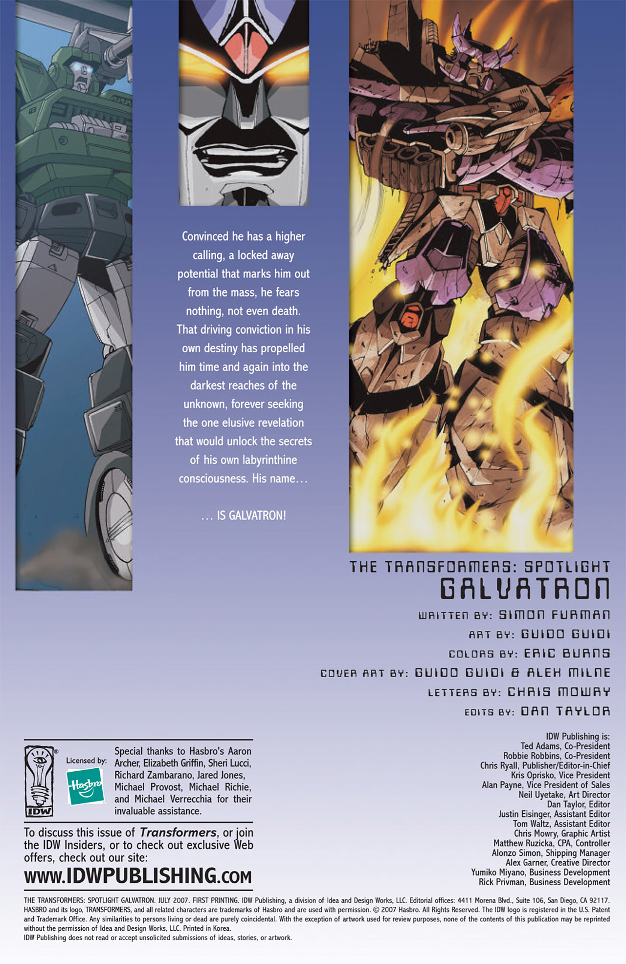 Read online Transformers Spotlight: Galvatron comic -  Issue # Full - 3