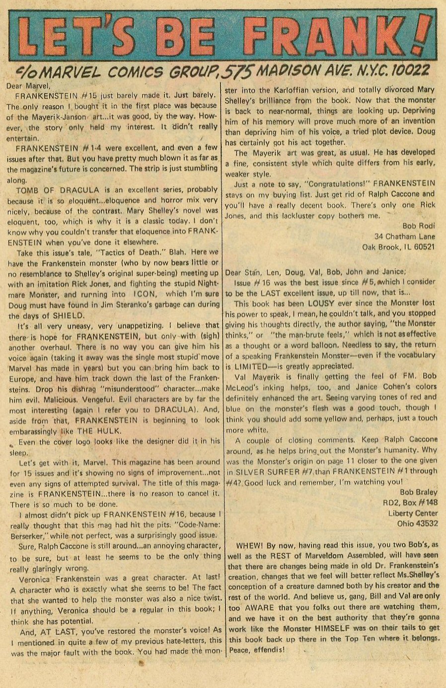 Read online Frankenstein (1973) comic -  Issue #18 - 14