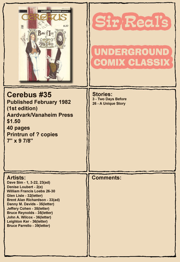 Read online Cerebus comic -  Issue #35 - 1