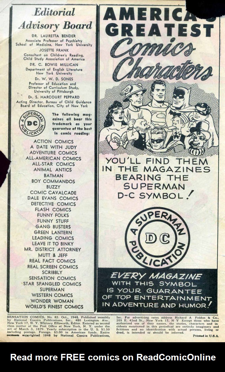 Read online Sensation (Mystery) Comics comic -  Issue #82 - 2