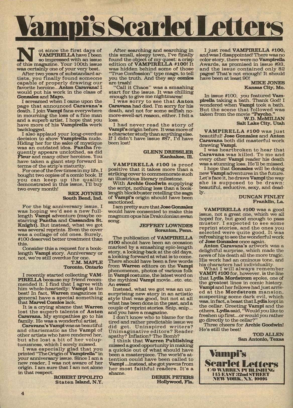 Read online Vampirella (1969) comic -  Issue #102 - 4