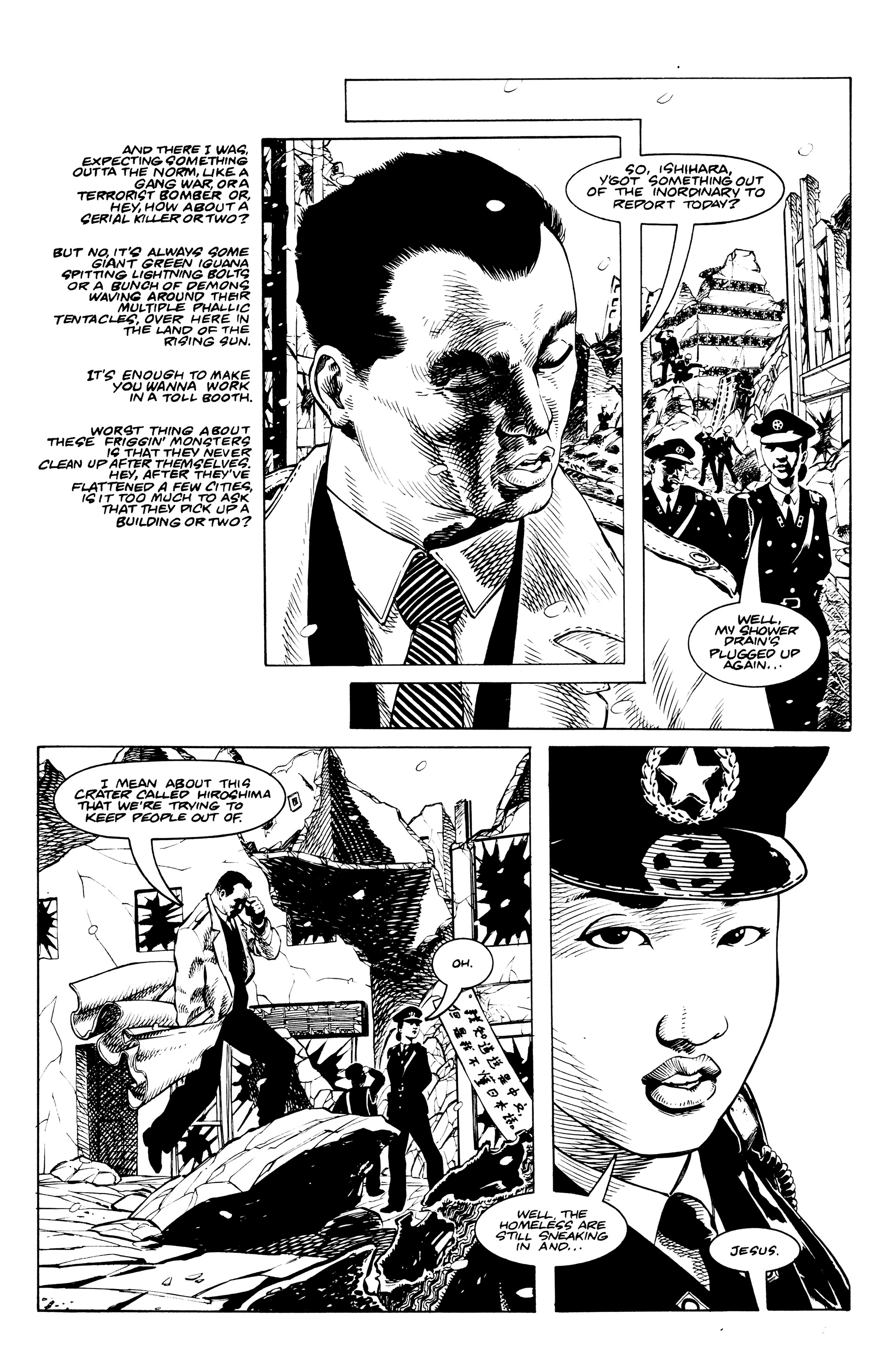 Read online Warrior Nun: Black & White comic -  Issue #4 - 4
