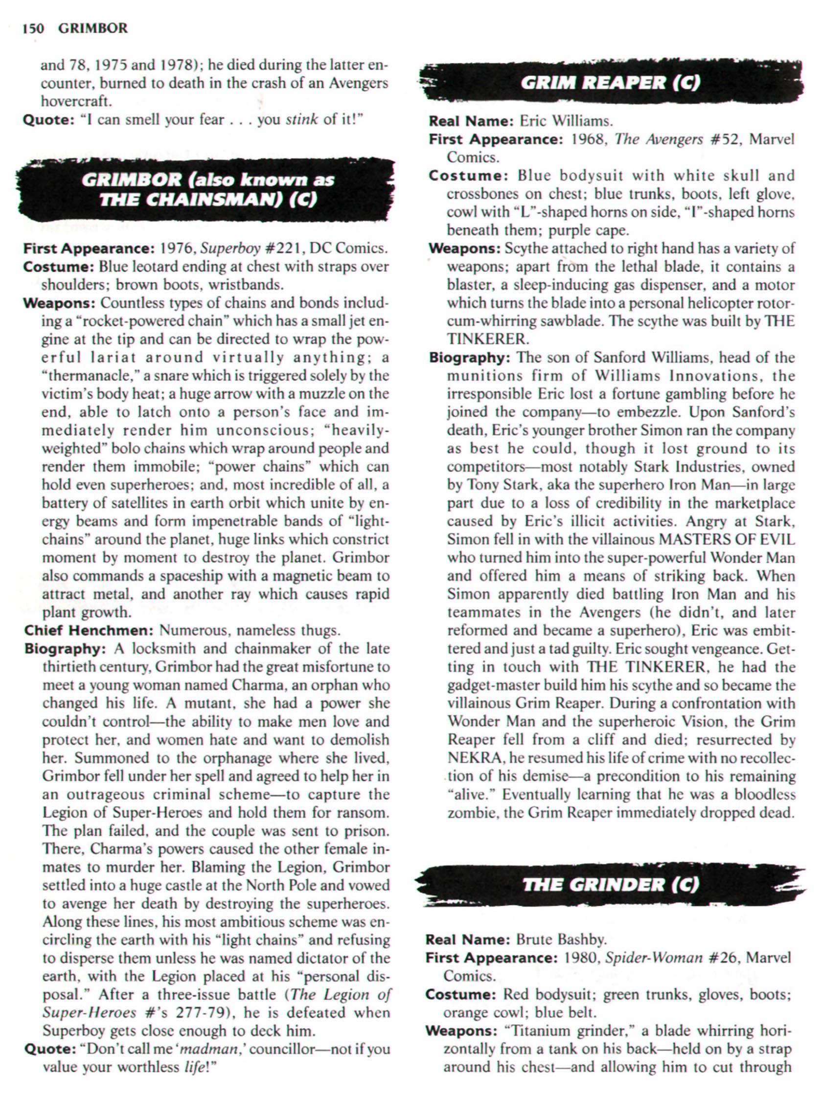 Read online The Encyclopedia of Super Villains comic -  Issue # TPB (Part 1) - 168