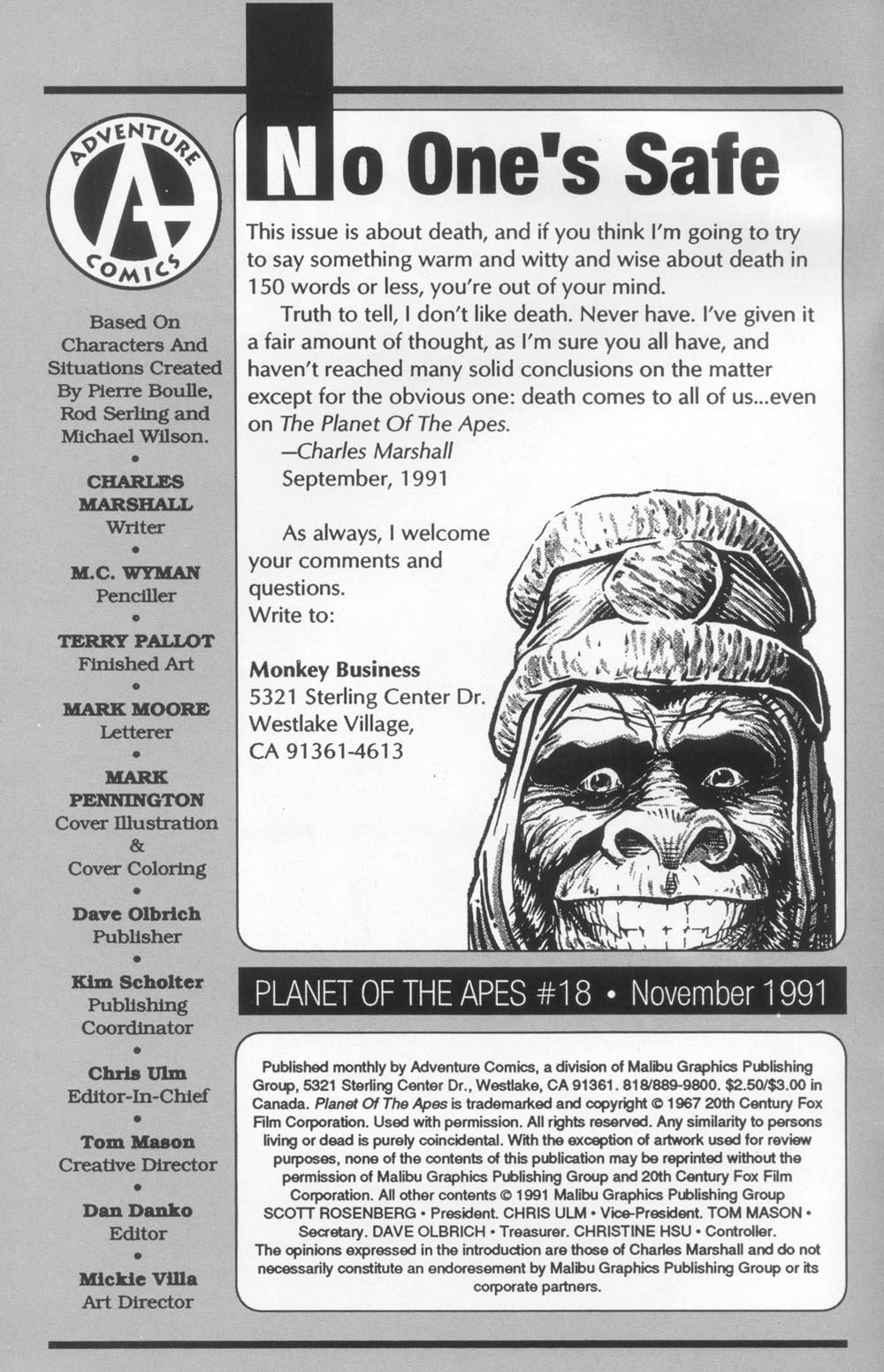 Read online Planet of the Apes (1990) comic -  Issue #18 - 2