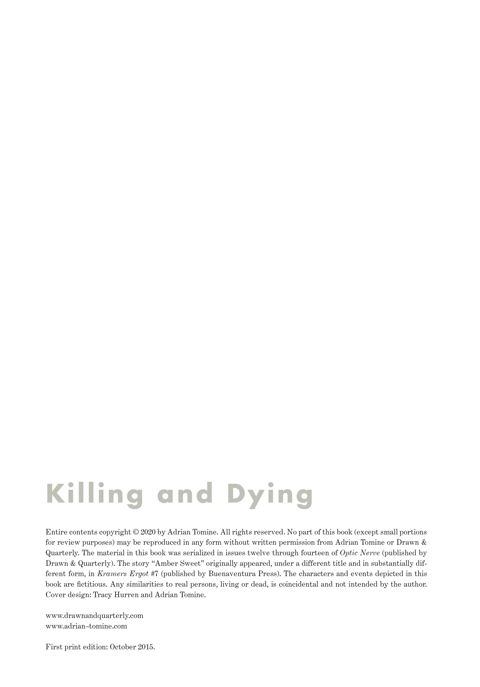 Read online Killing and Dying comic -  Issue # TPB - 119