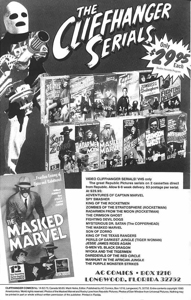 Read online Cliffhanger Comics comic -  Issue #1A - 2