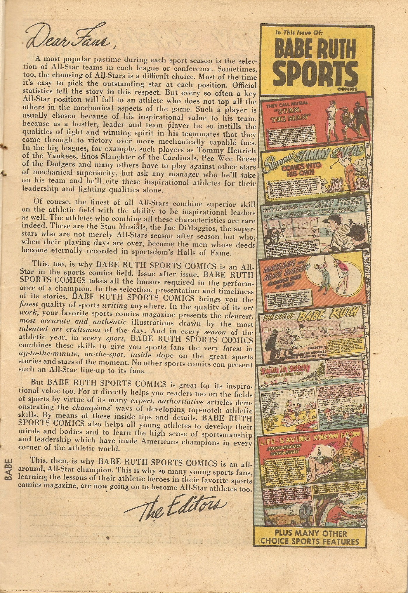 Read online Babe Ruth Sports Comics comic -  Issue #9 - 3