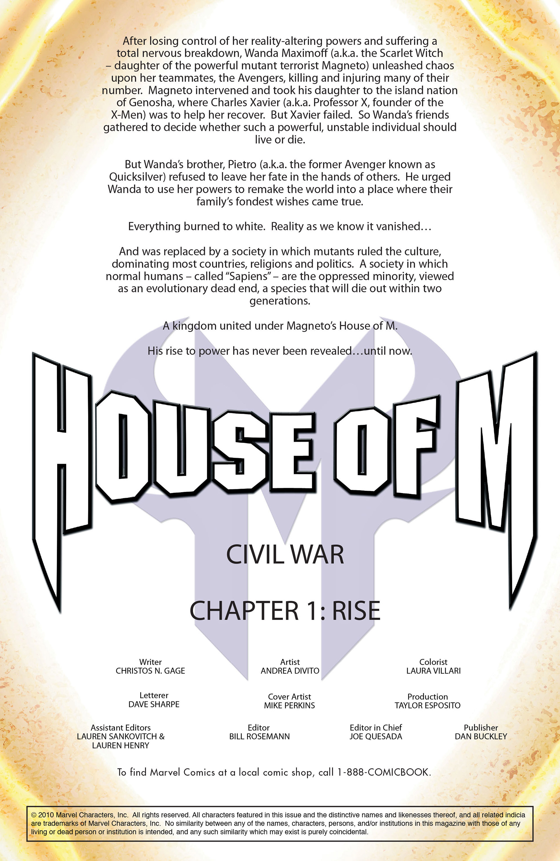 Read online Civil War: House Of M comic -  Issue #1 - 2