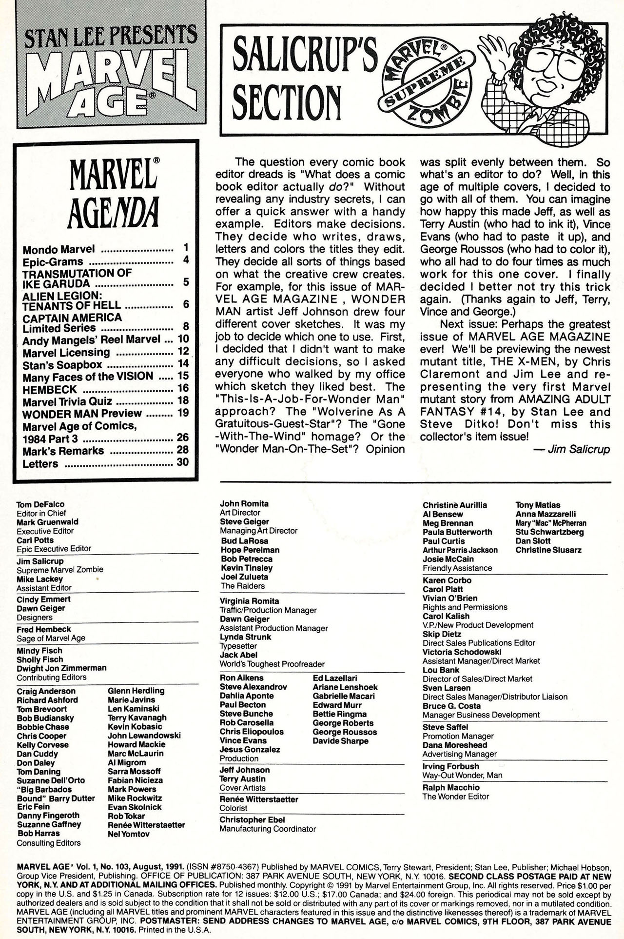 Read online Marvel Age comic -  Issue #103 - 2