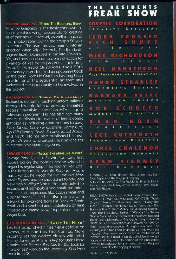 Read online The Residents: Freak Show comic -  Issue # TPB - 79