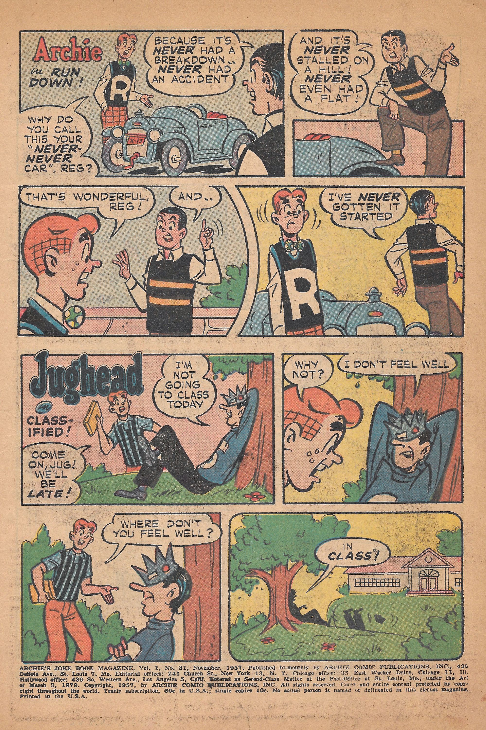 Read online Archie's Joke Book Magazine comic -  Issue #31 - 3