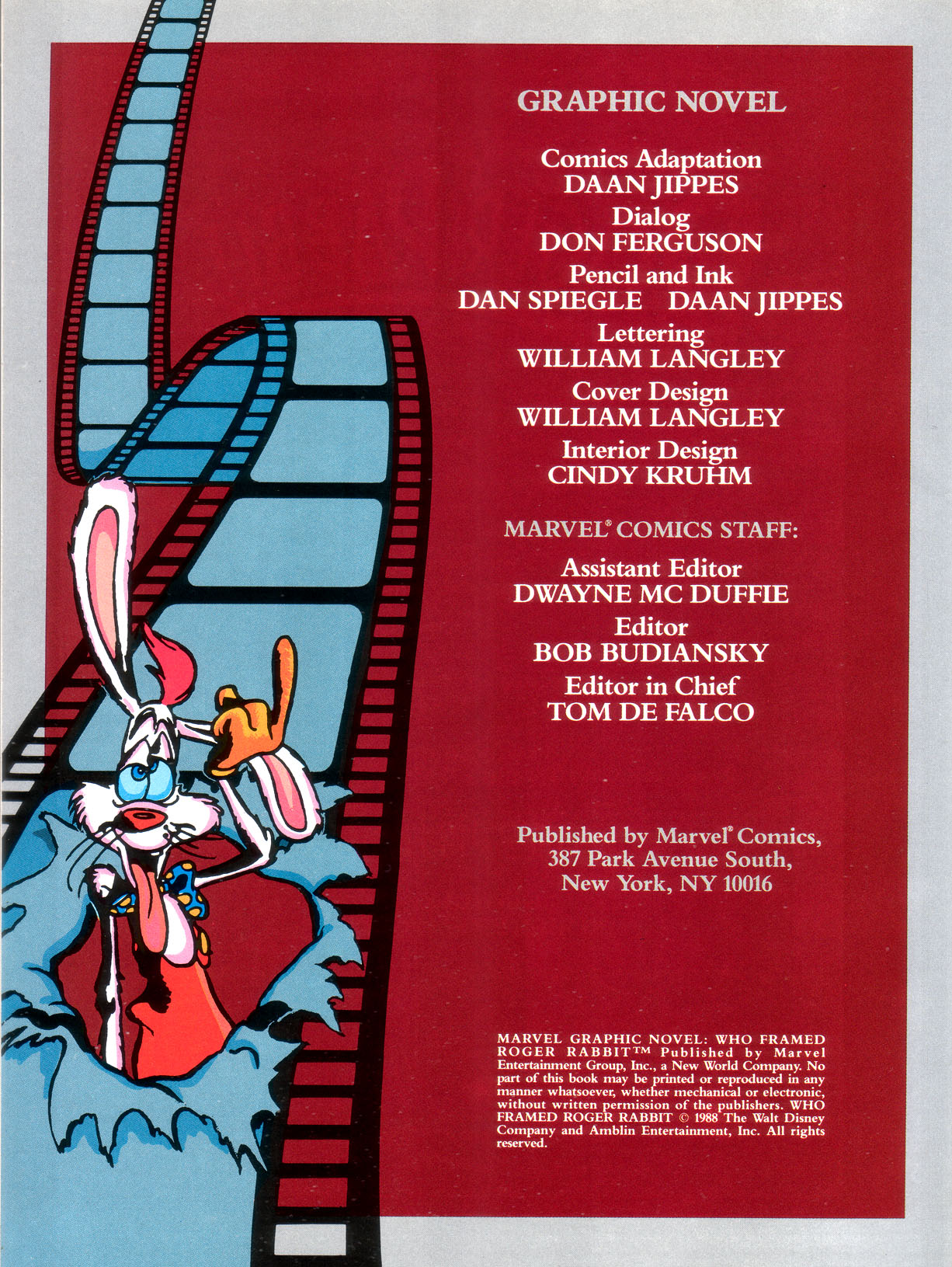 Read online Marvel Graphic Novel: Who Framed Roger Rabbit comic -  Issue # Full - 4