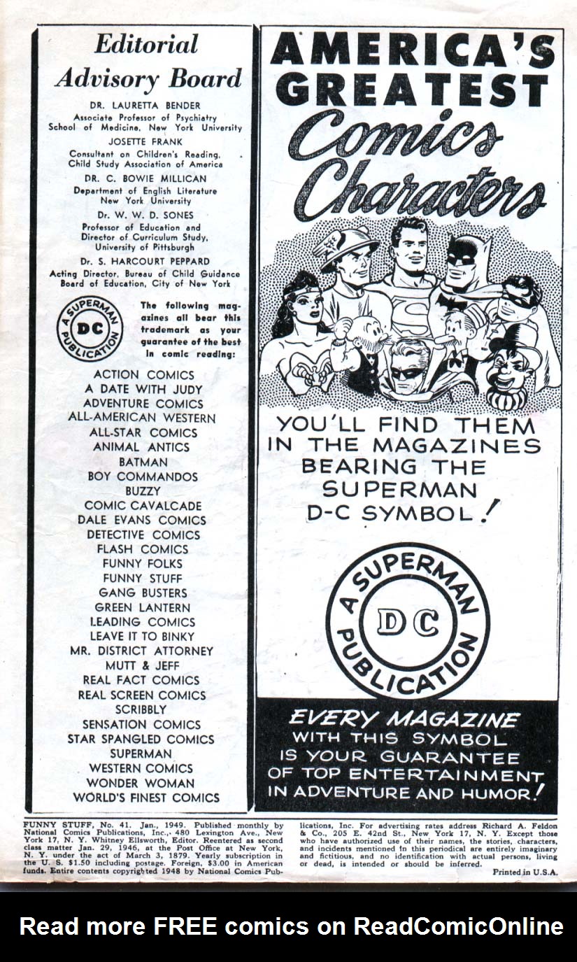 Read online Funny Stuff comic -  Issue #41 - 2