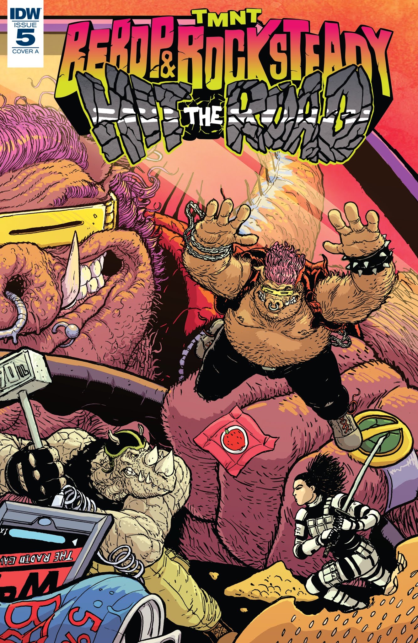 Read online Teenage Mutant Ninja Turtles: Bebop & Rocksteady Hit the Road comic -  Issue #5 - 1