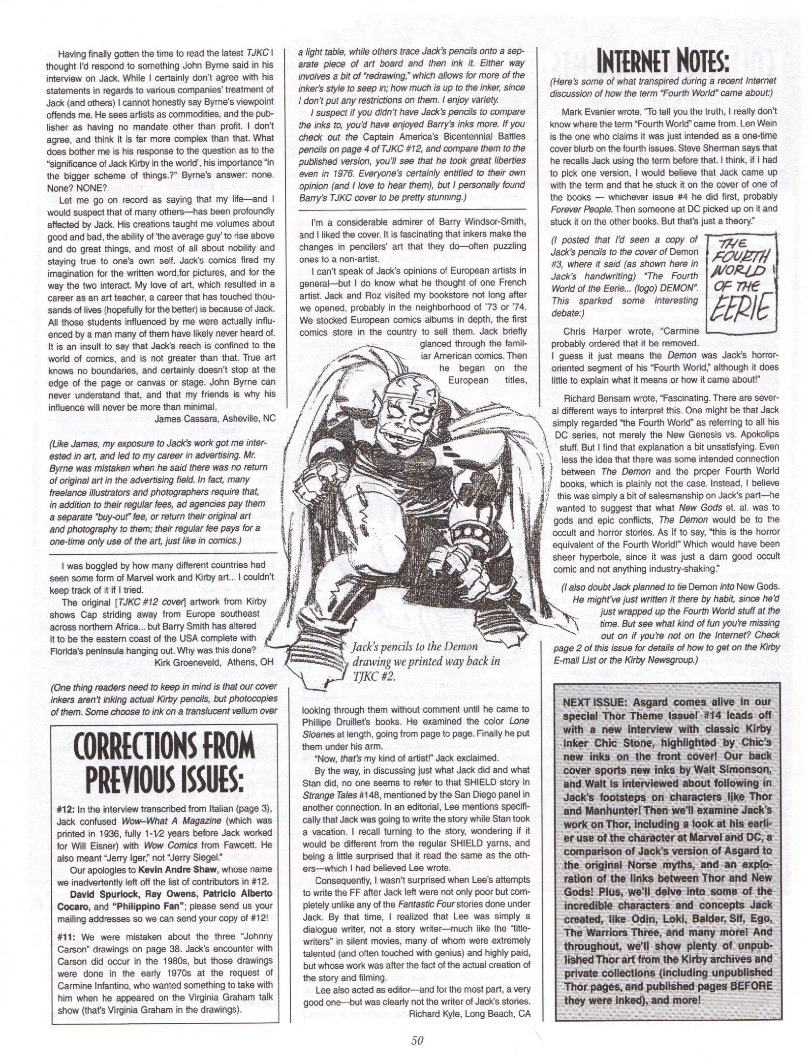 Read online The Jack Kirby Collector comic -  Issue #13 - 50