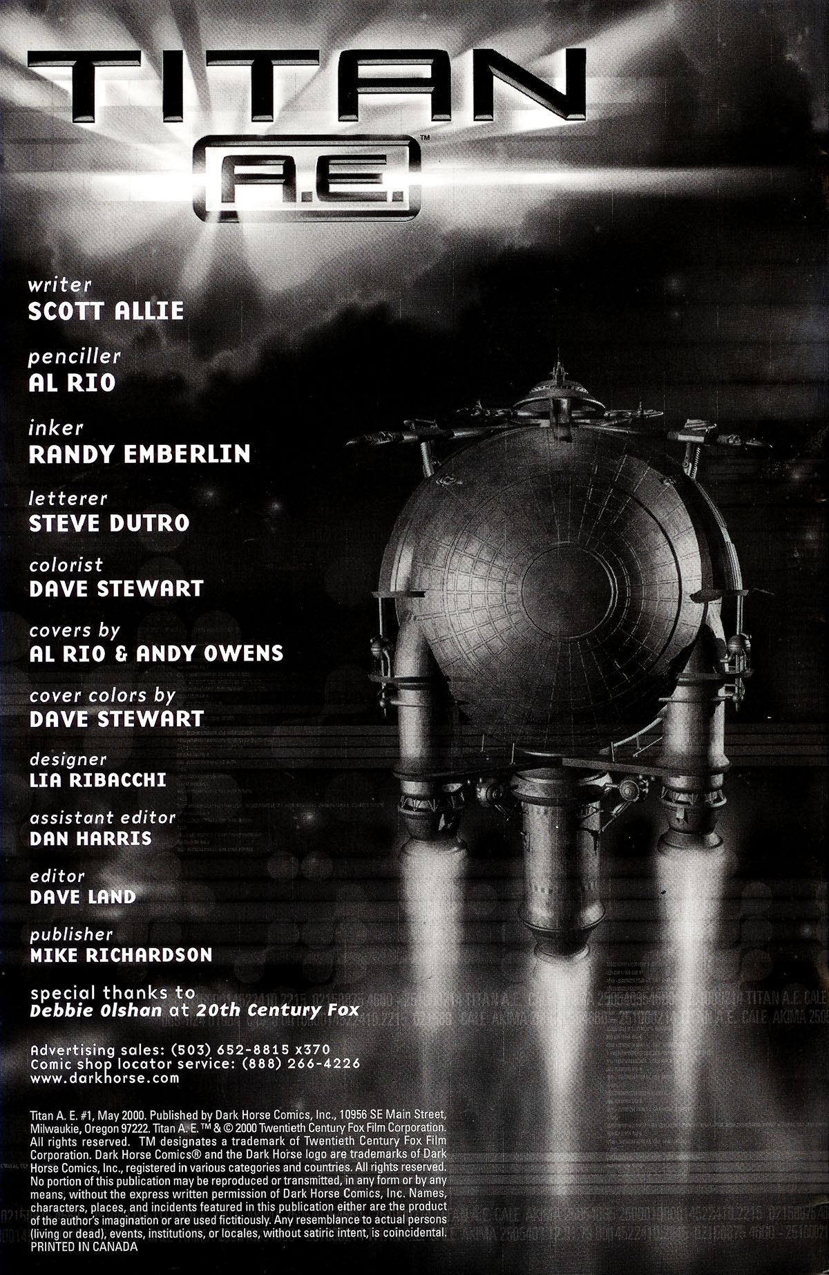 Read online Titan A.E. comic -  Issue #1 - 2