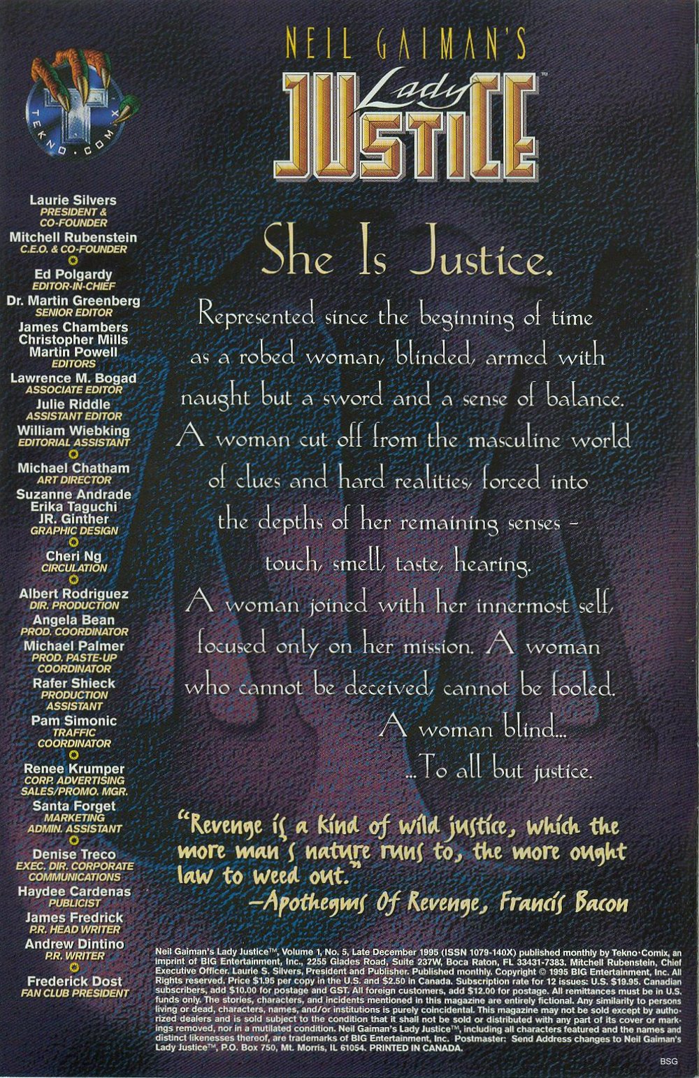 Read online Neil Gaiman's Lady Justice comic -  Issue #5 - 2