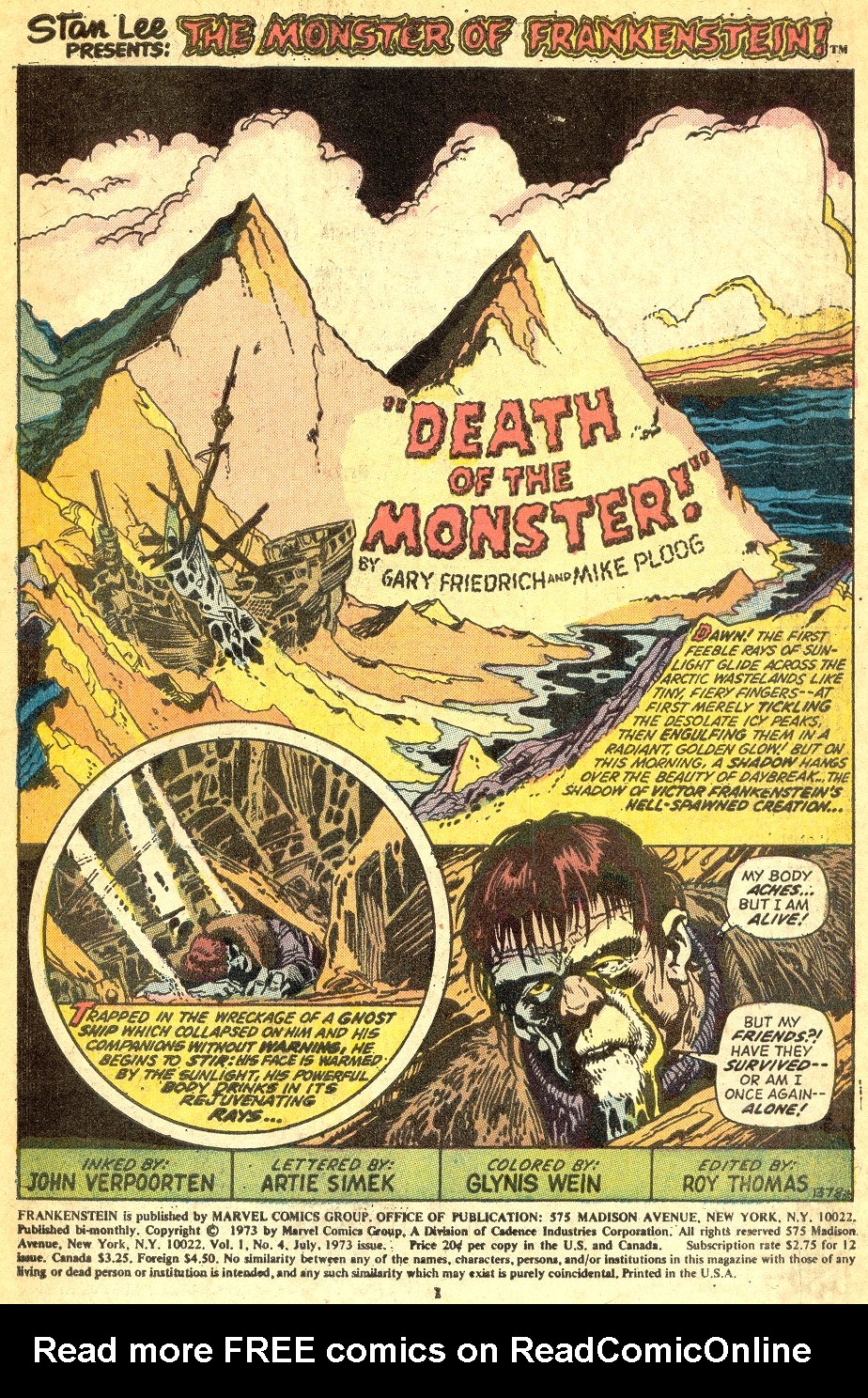 Read online Frankenstein (1973) comic -  Issue #4 - 2