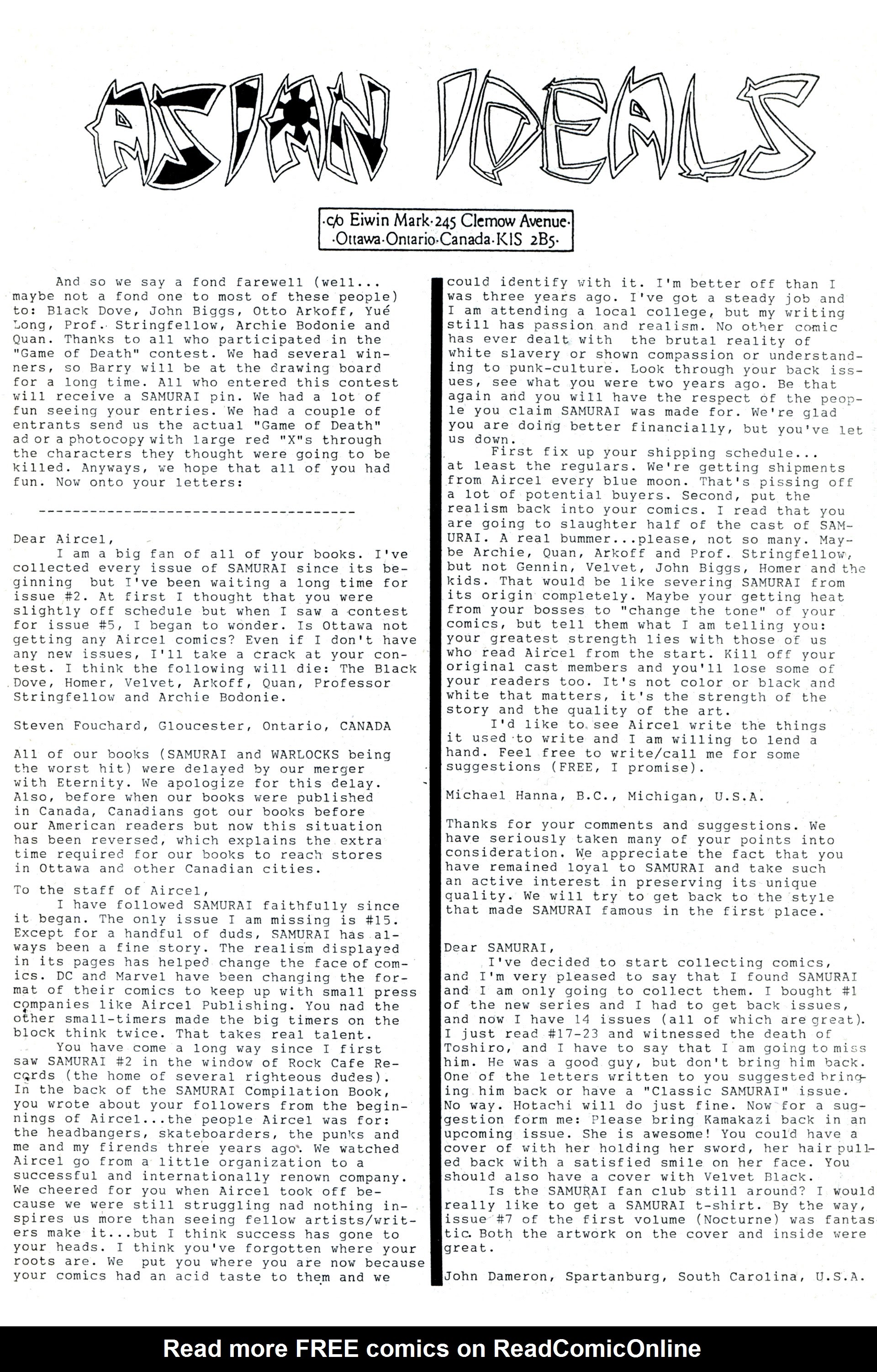 Read online Samurai (1988) comic -  Issue #5 - 23