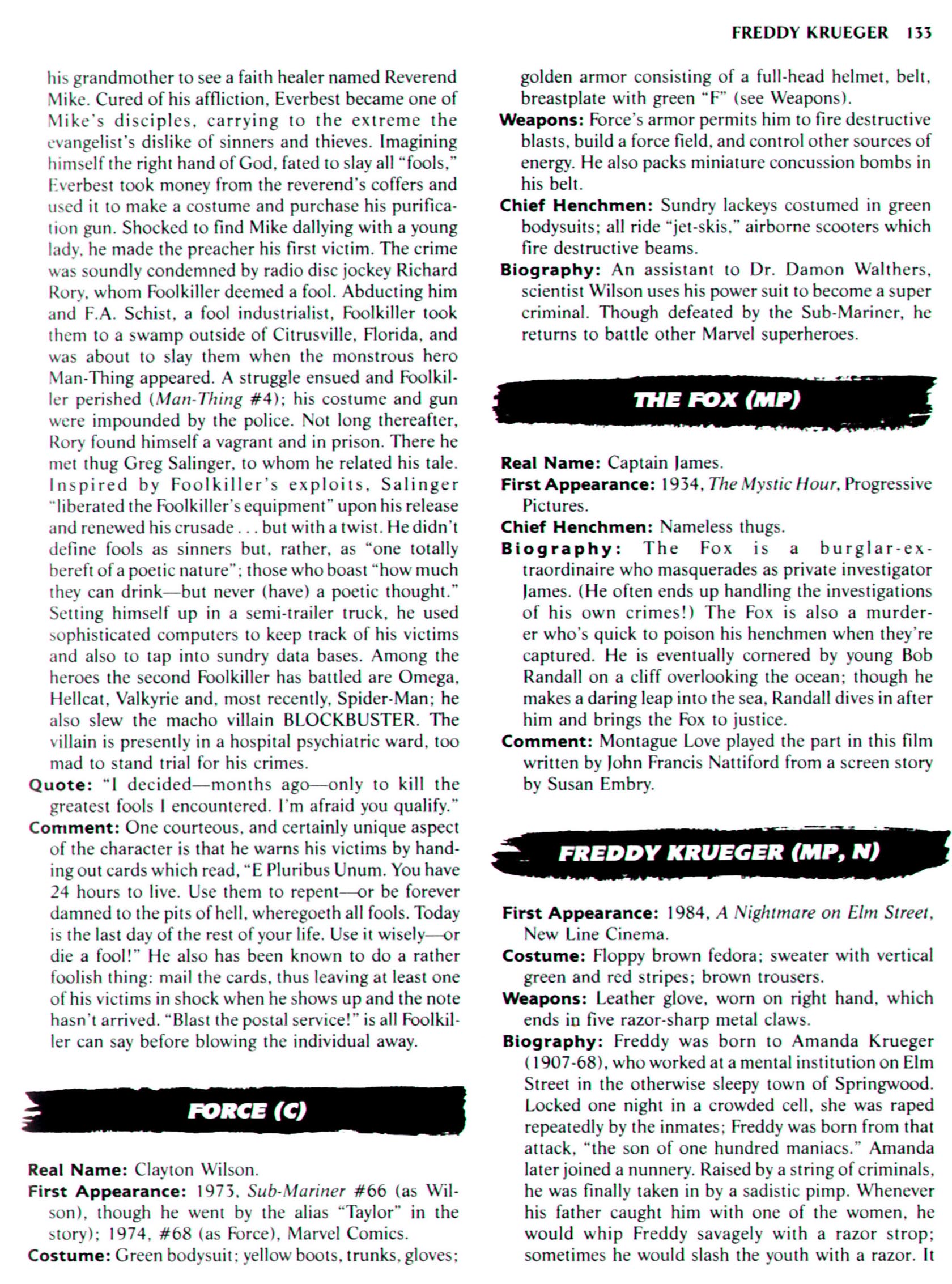 Read online The Encyclopedia of Super Villains comic -  Issue # TPB (Part 1) - 151