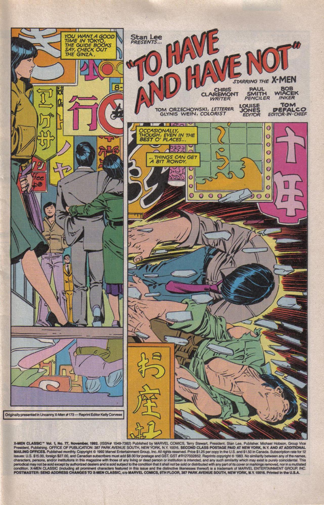 Read online X-Men Classic comic -  Issue #77 - 2
