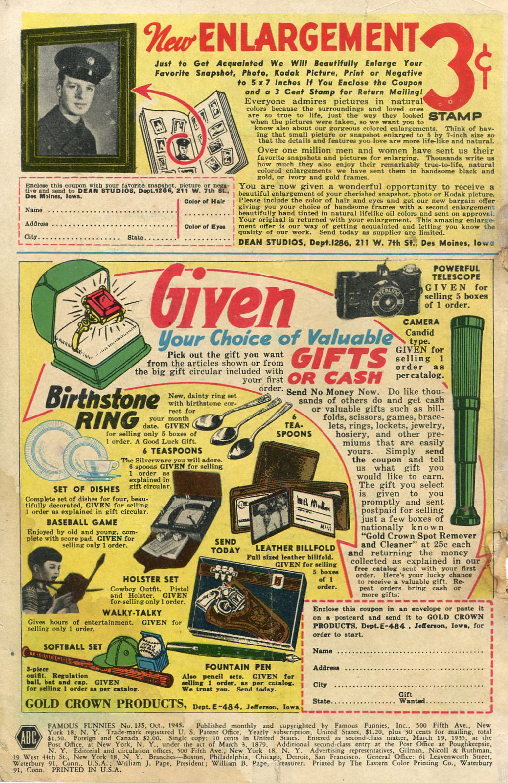 Read online Famous Funnies comic -  Issue #135 - 2