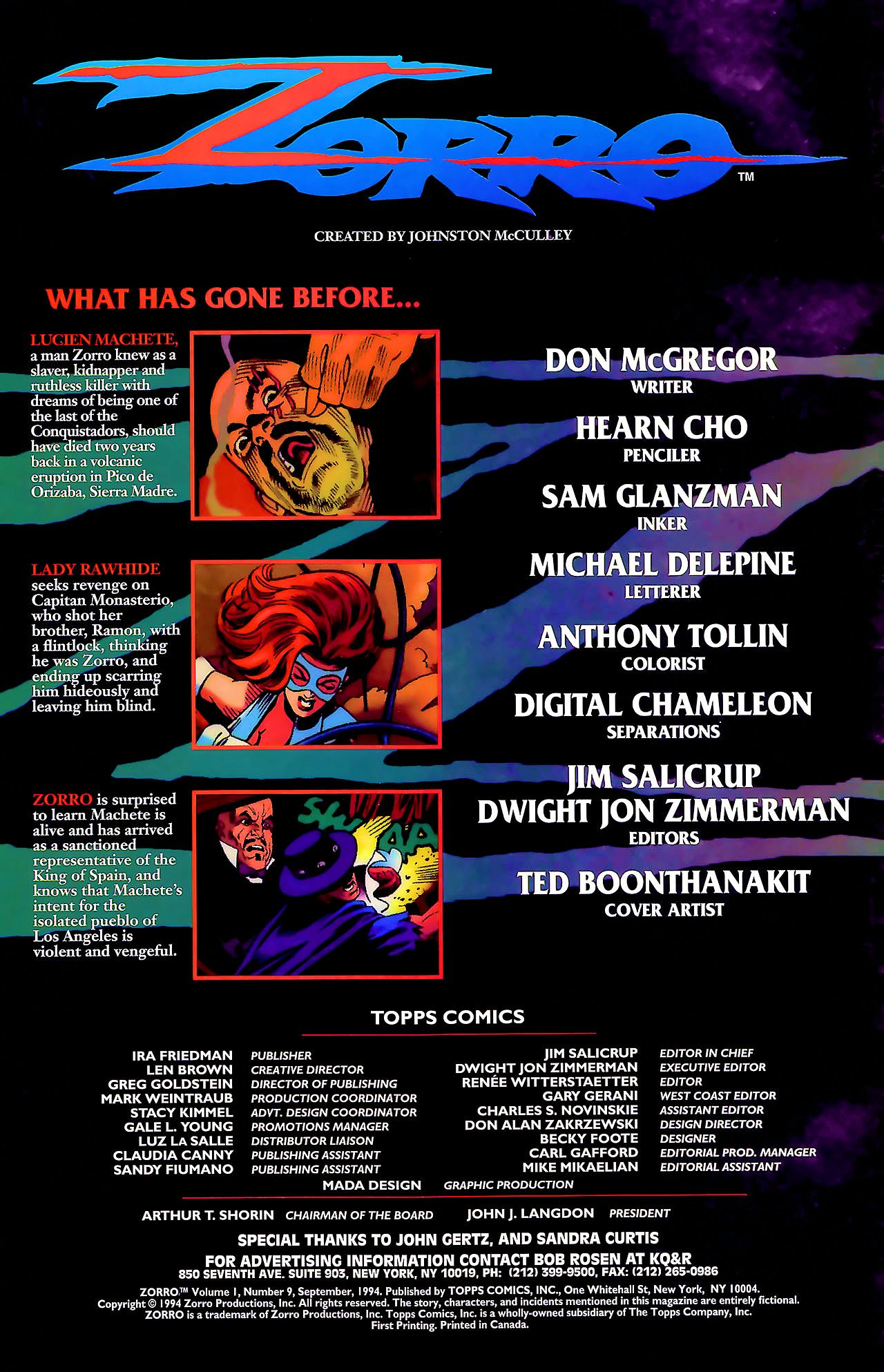 Read online Zorro (1993) comic -  Issue #9 - 2