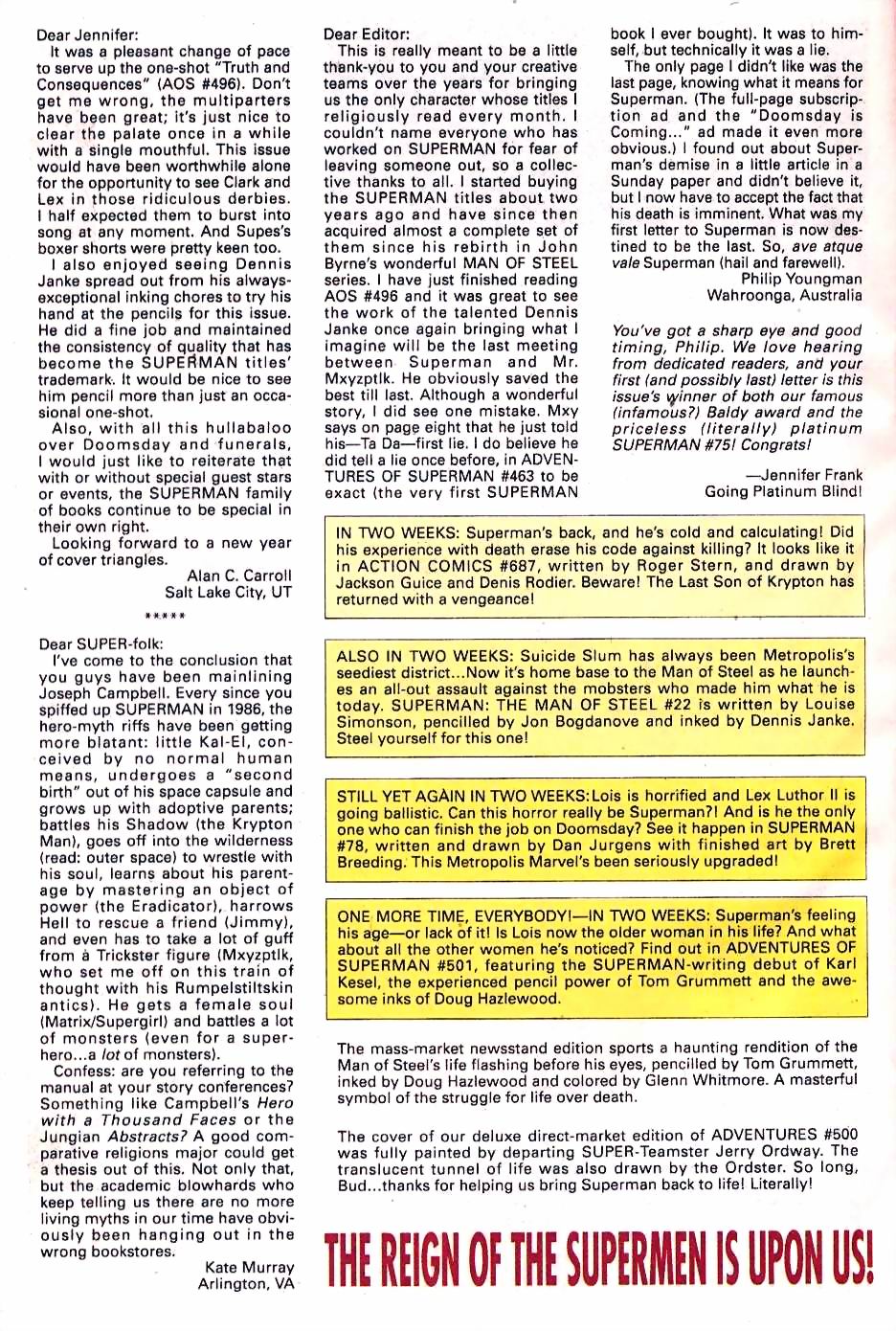Read online Adventures of Superman (1987) comic -  Issue #500 - 70
