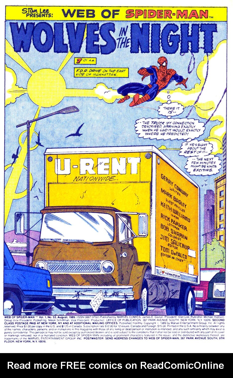 Read online Web of Spider-Man (1985) comic -  Issue #53 - 2