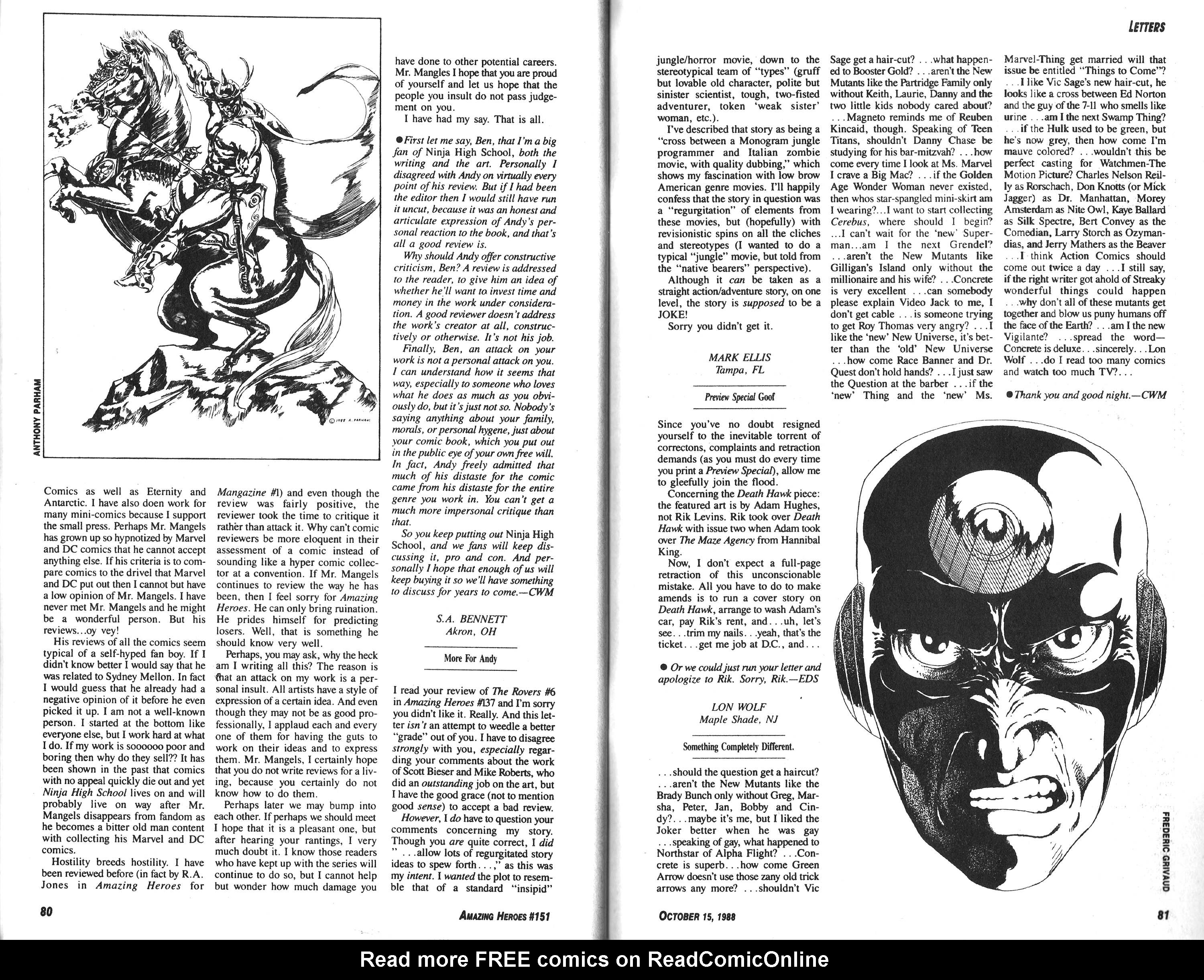 Read online Amazing Heroes comic -  Issue #151 - 41