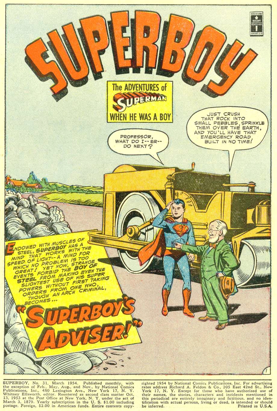 Read online Superboy (1949) comic -  Issue #31 - 2