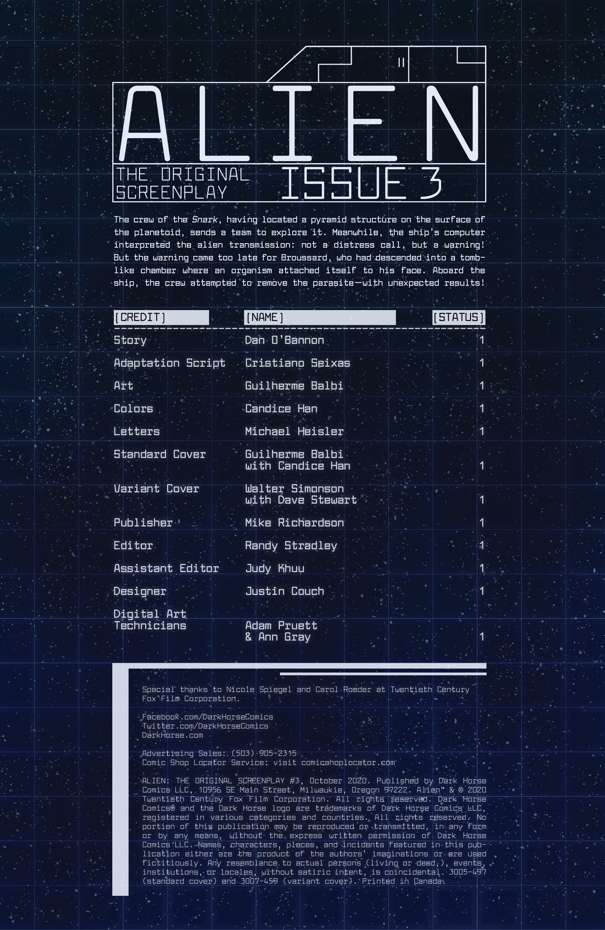 Read online Alien: The Original Screenplay comic -  Issue #3 - 2