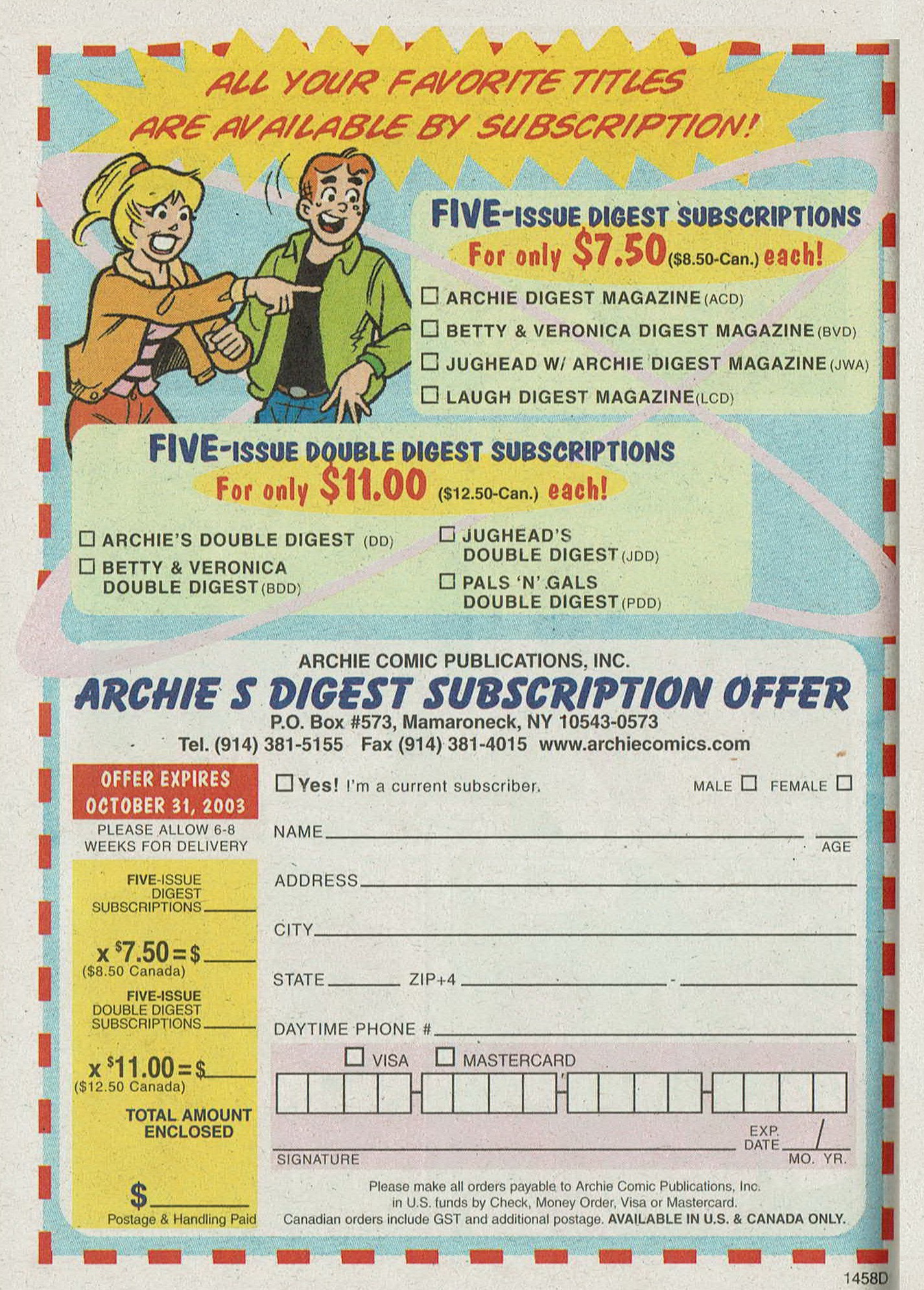 Read online Archie's Pals 'n' Gals Double Digest Magazine comic -  Issue #78 - 181