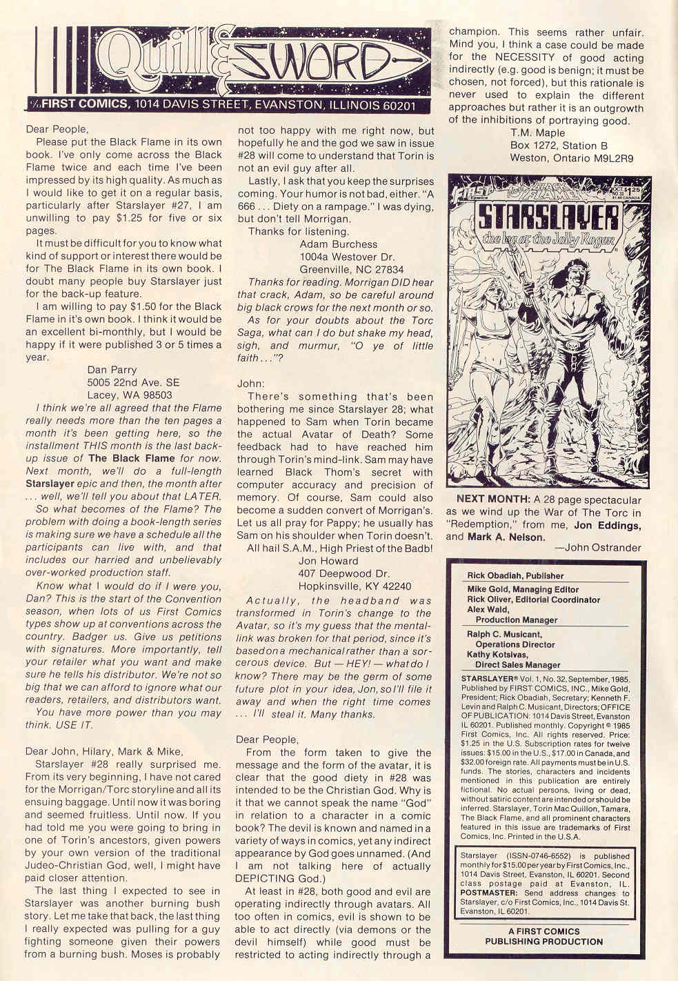 Read online Starslayer comic -  Issue #32 - 2