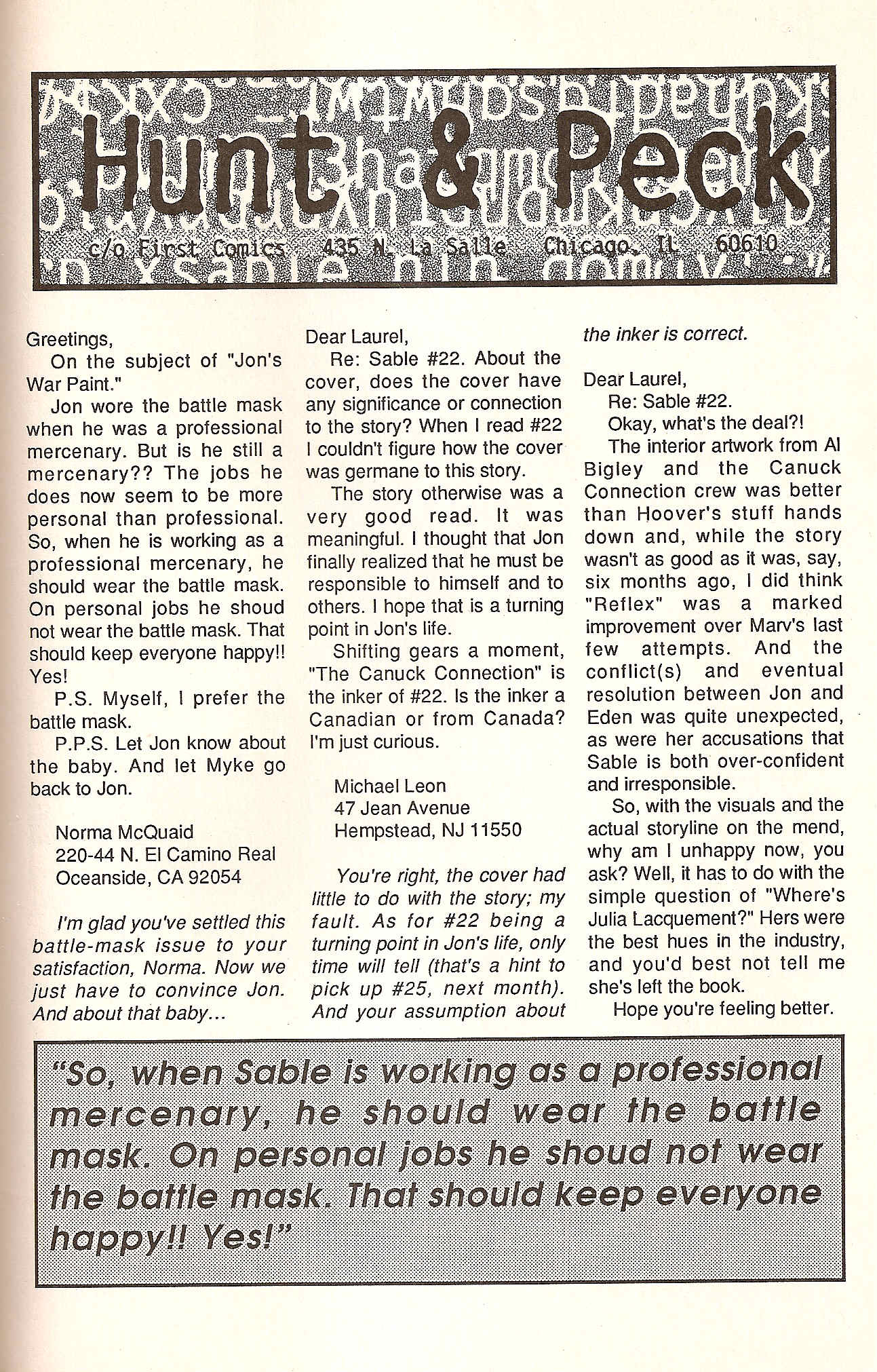 Read online Sable comic -  Issue #24 - 29