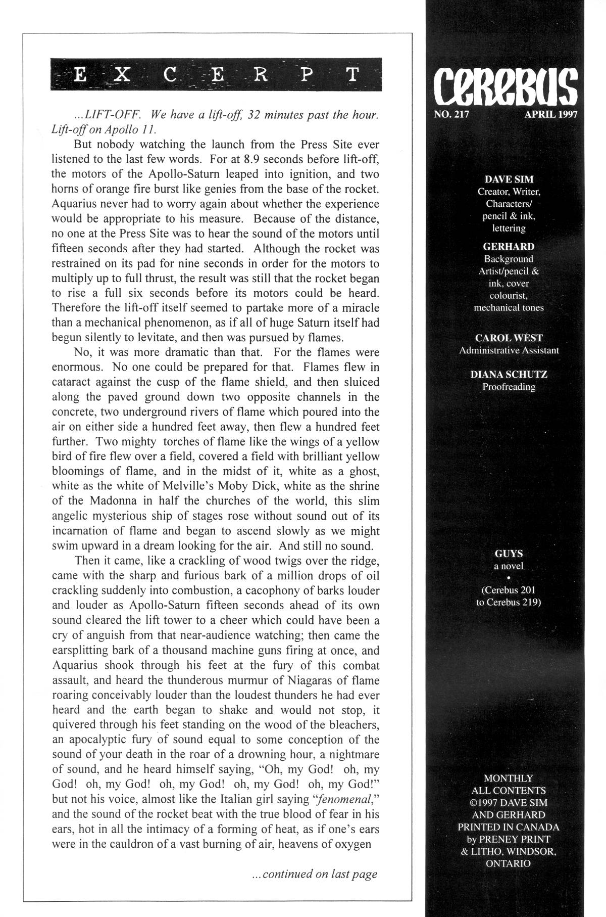 Read online Cerebus comic -  Issue #217 - 2