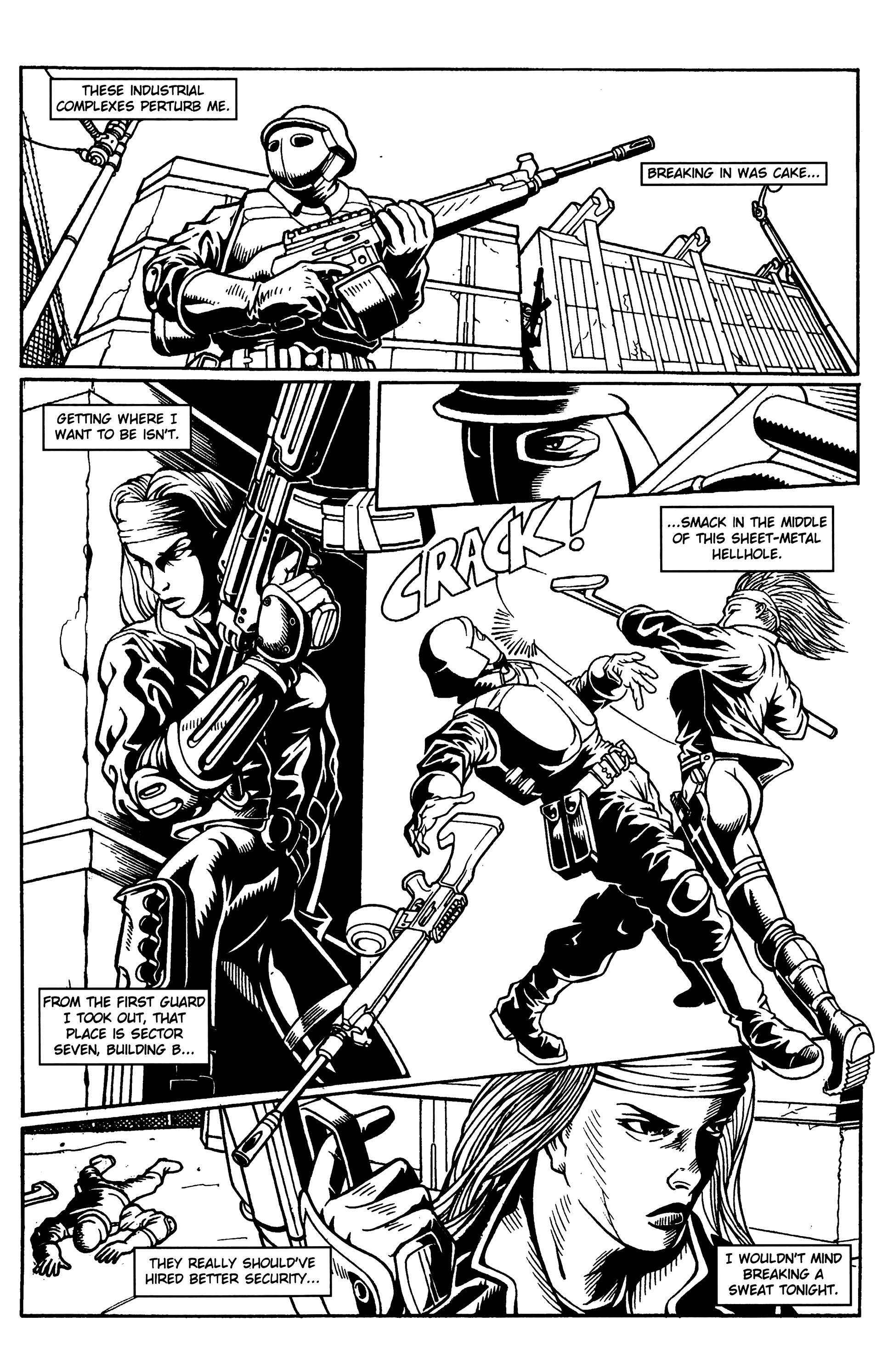 Read online Warrior Nun: Black & White comic -  Issue #18 - 3