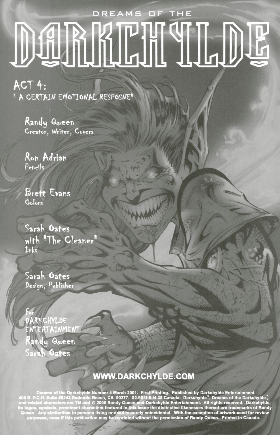 Read online Dreams of the Darkchylde comic -  Issue #4 - 2