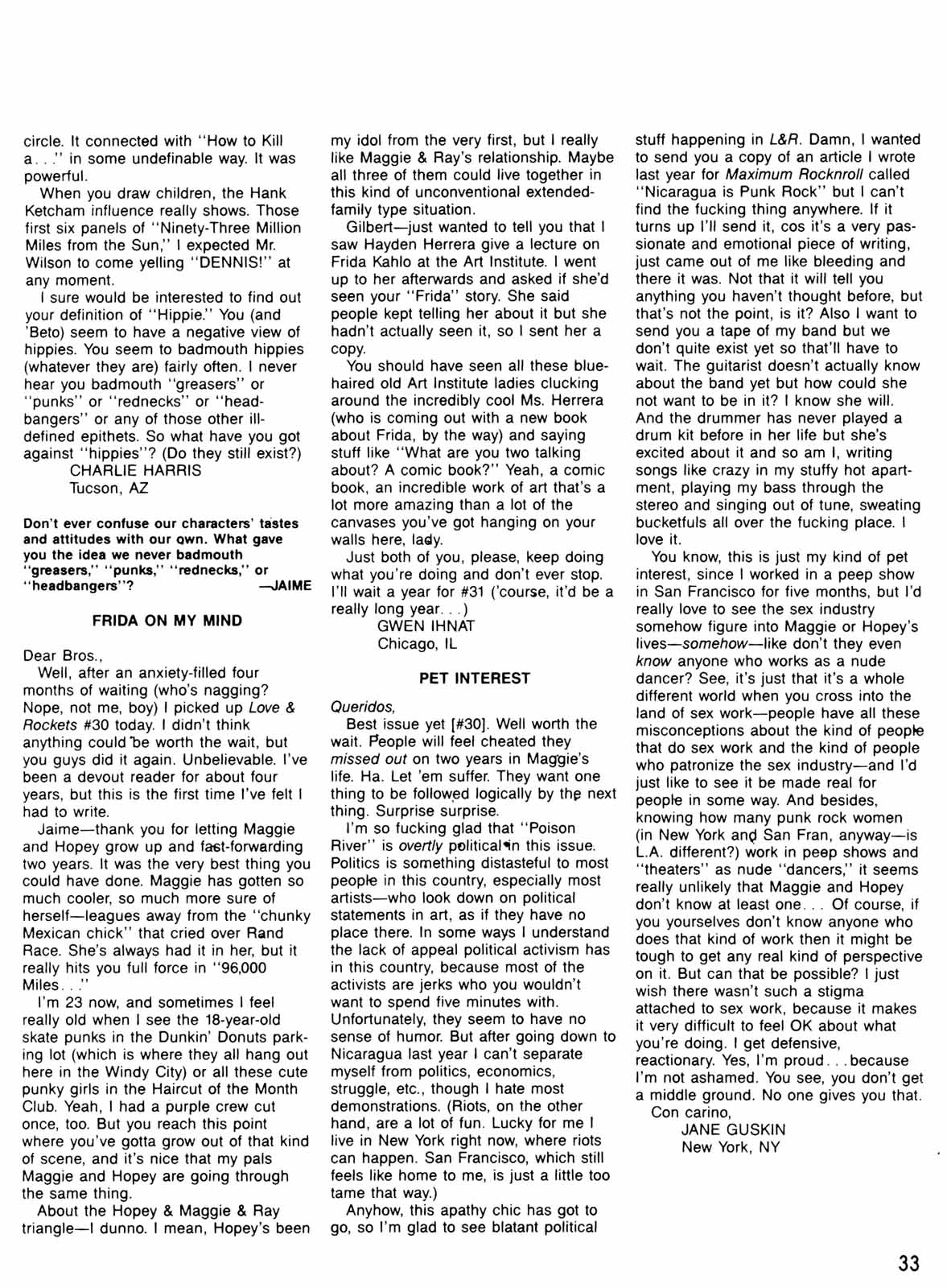 Read online Love and Rockets (1982) comic -  Issue #31 - 35