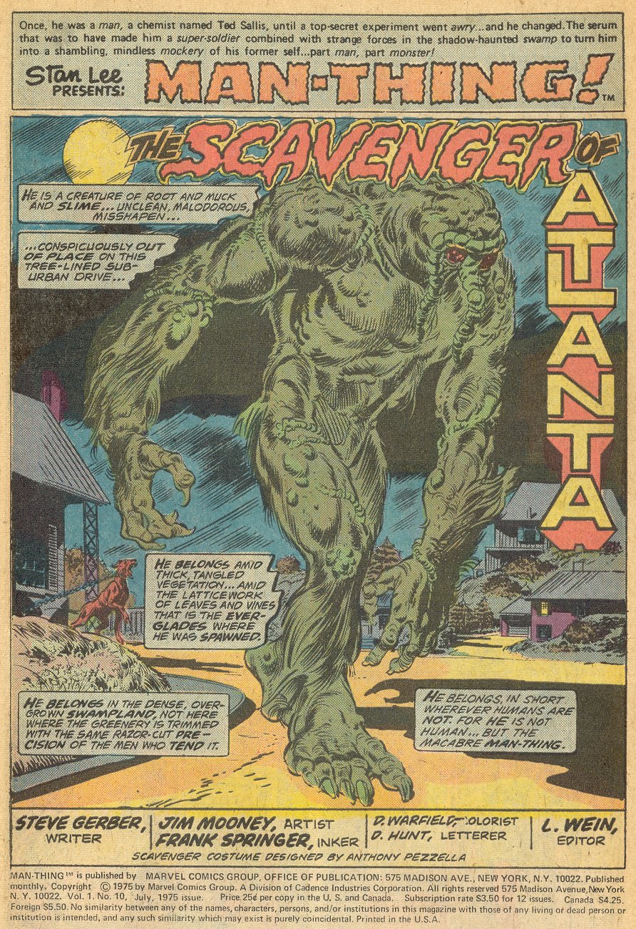 Read online Man-Thing (1974) comic -  Issue #19 - 2