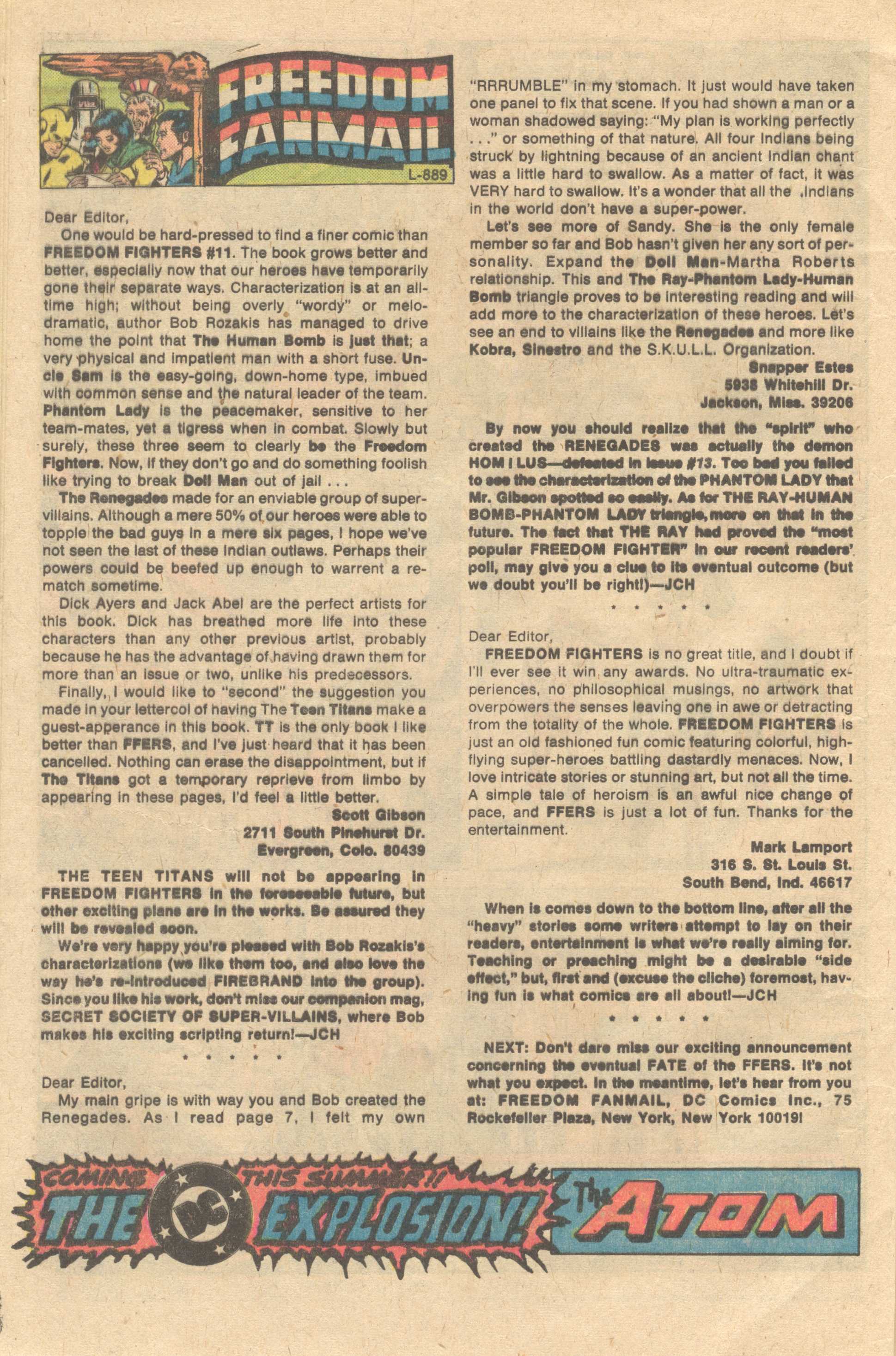 Read online Freedom Fighters (1976) comic -  Issue #14 - 32