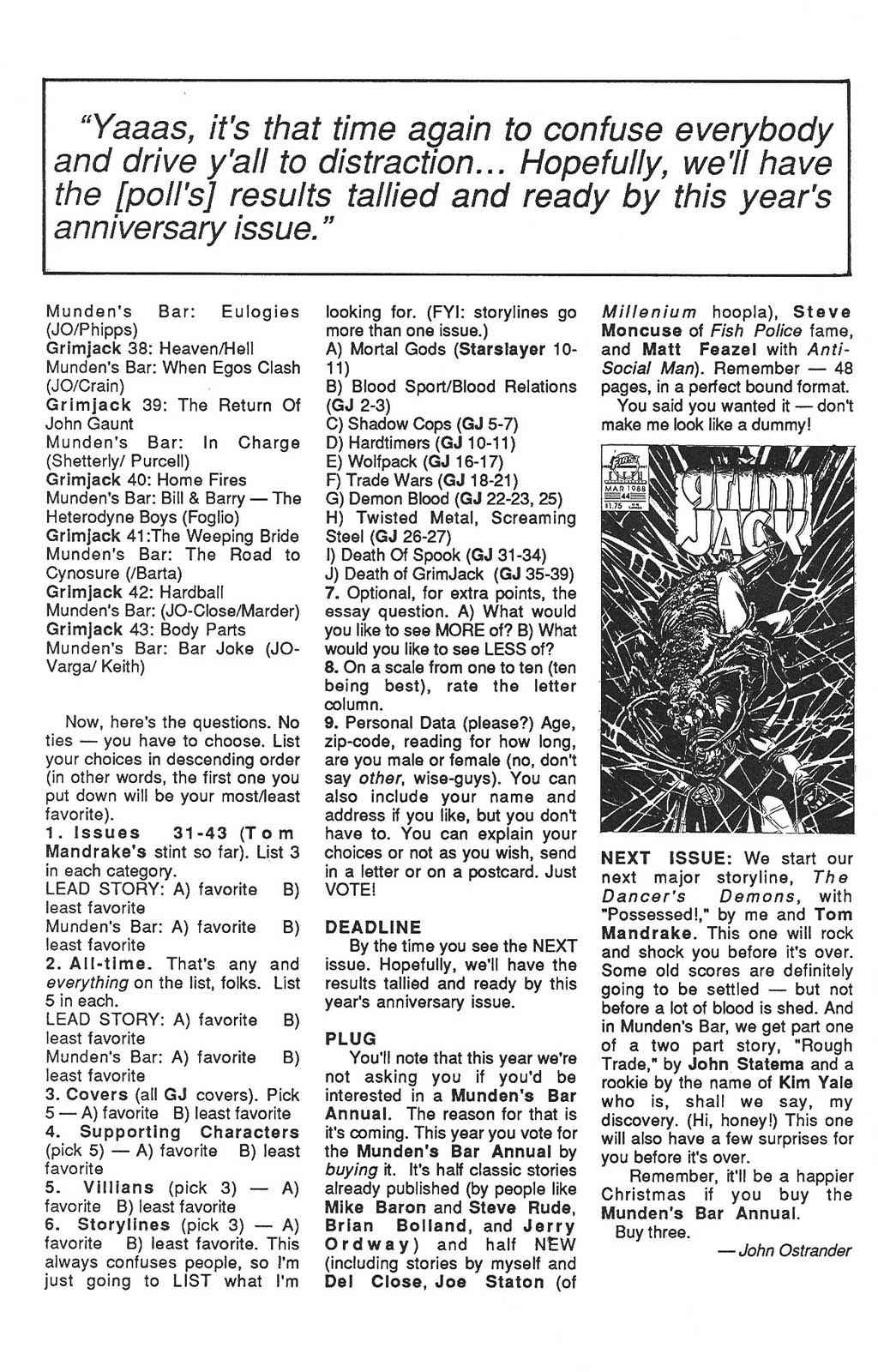 Read online Grimjack comic -  Issue #43 - 34