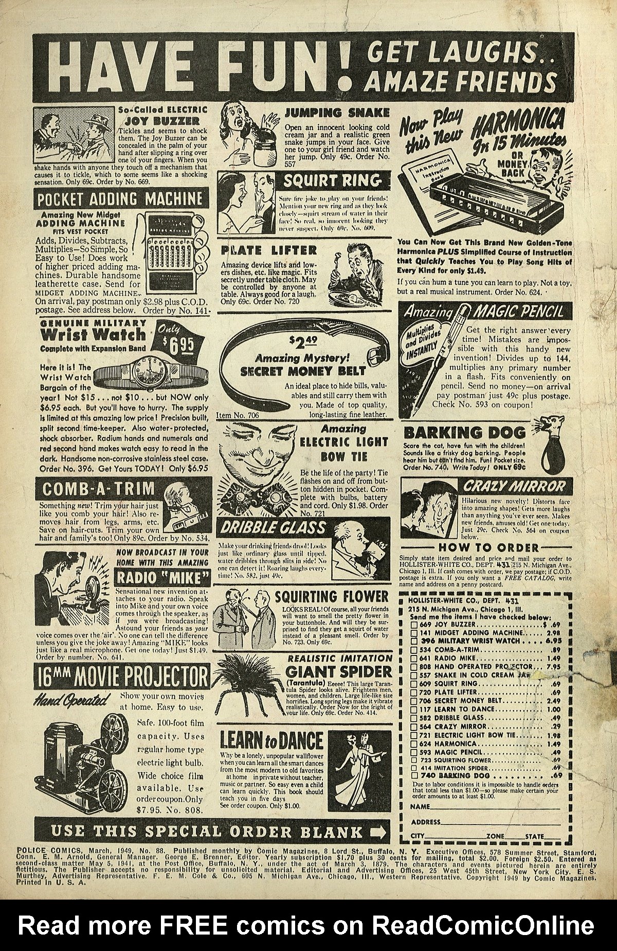 Read online Police Comics comic -  Issue #88 - 2