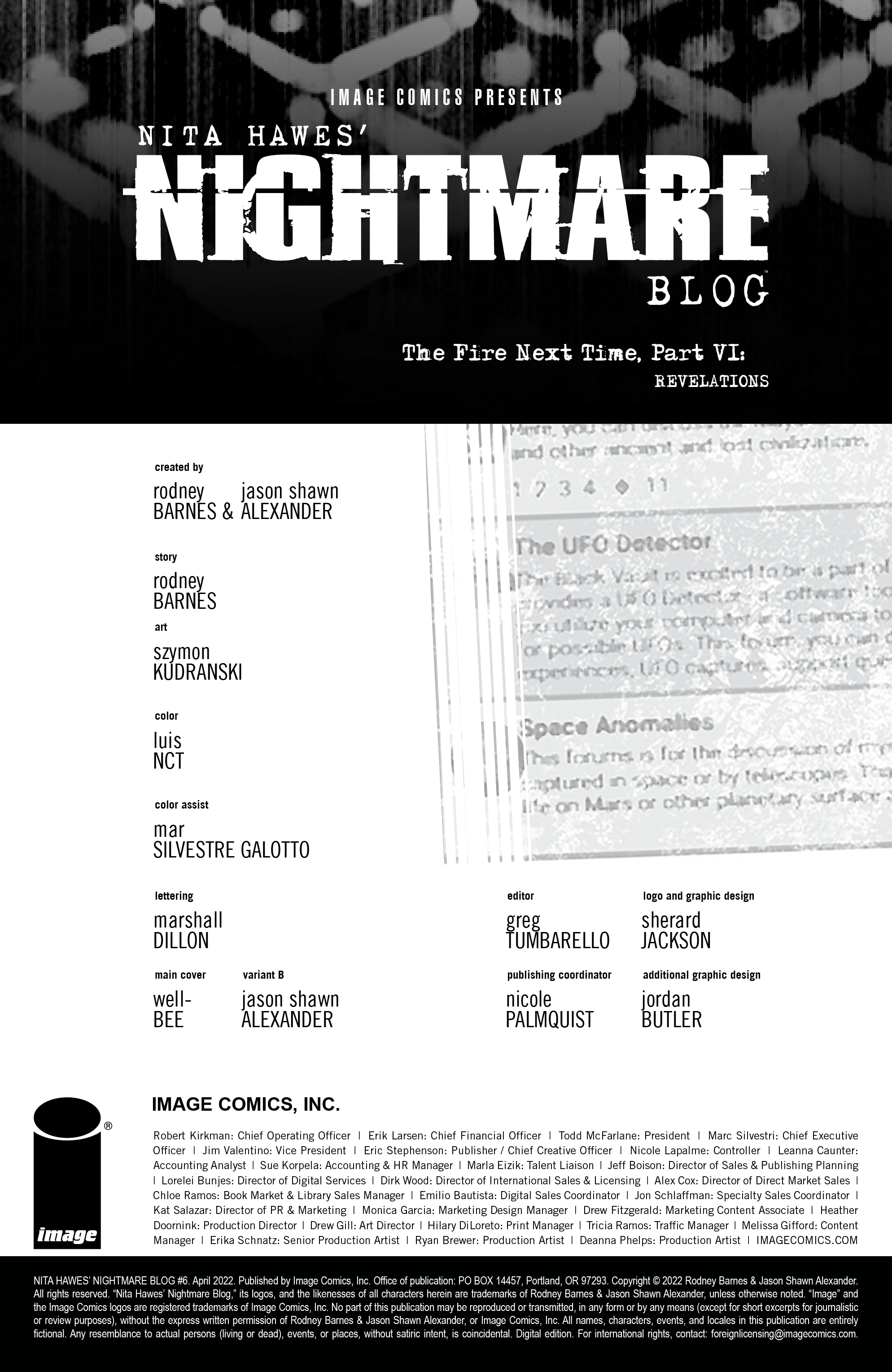 Read online Nita Hawes' Nightmare Blog comic -  Issue #6 - 2